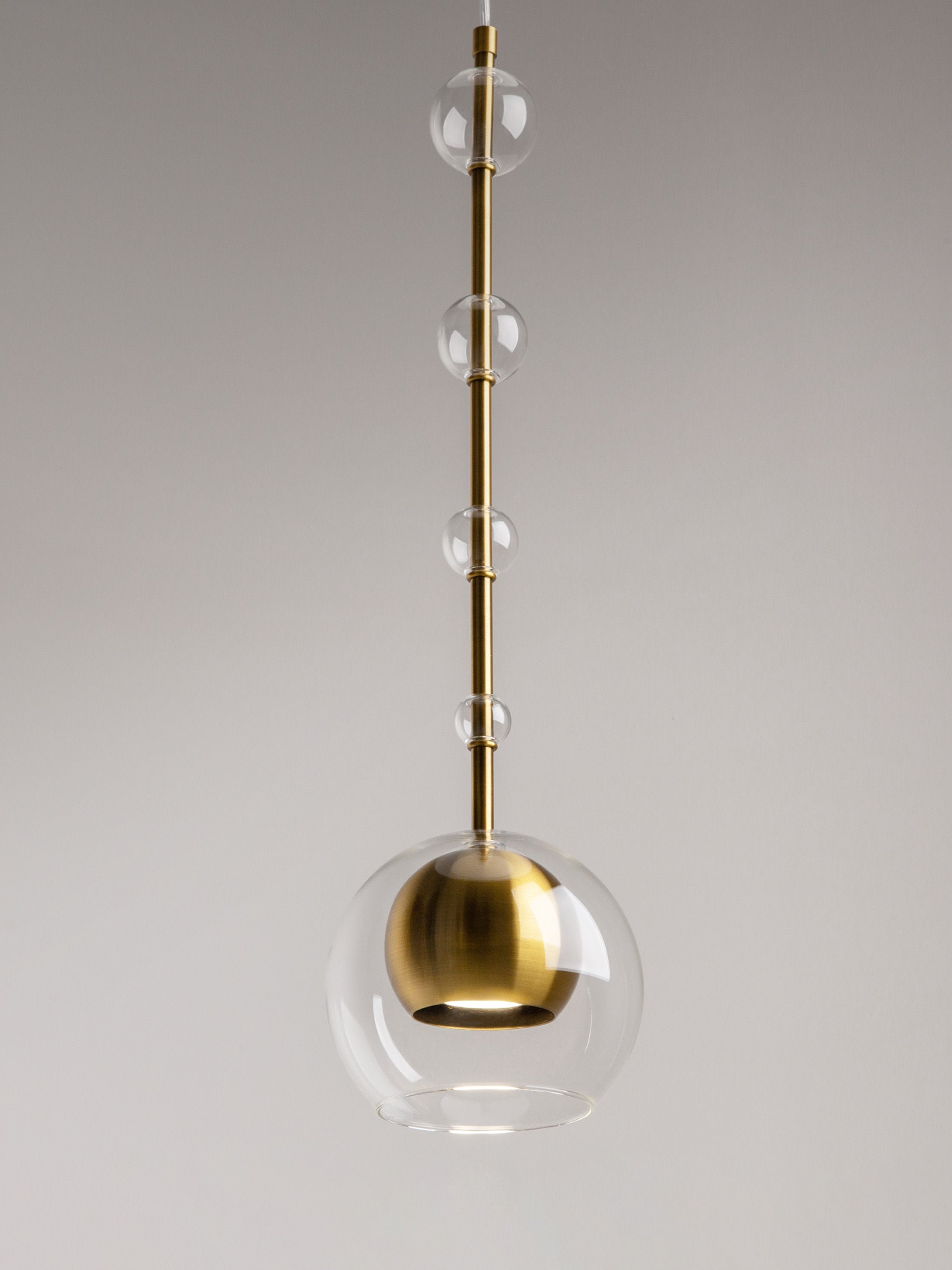 Petite suspension Clyde - Doré, transparent