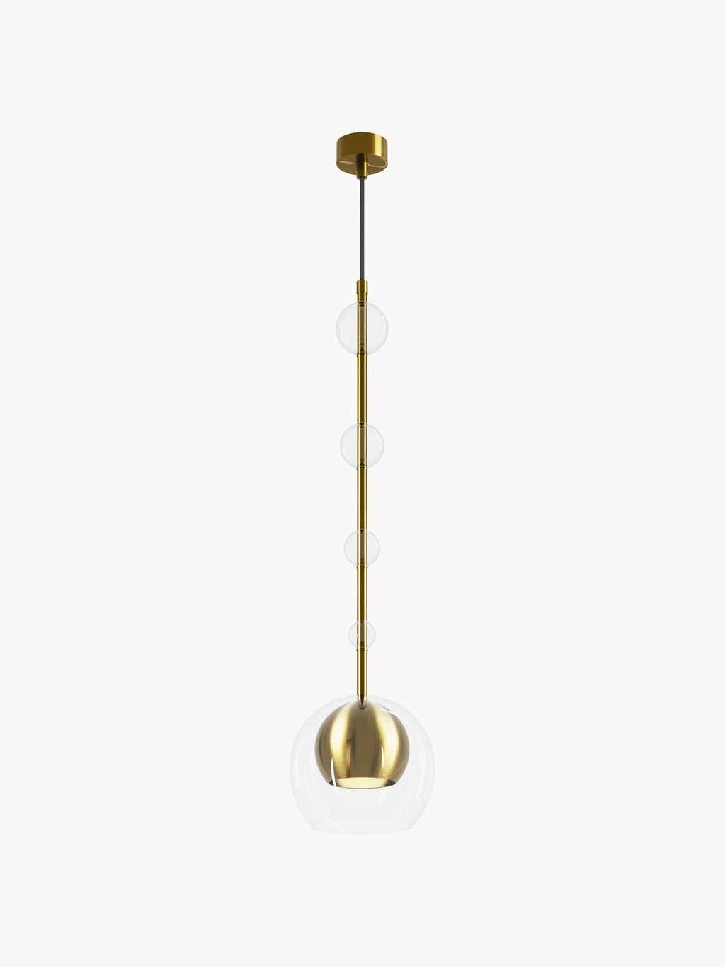 Petite suspension Clyde - Doré, transparent