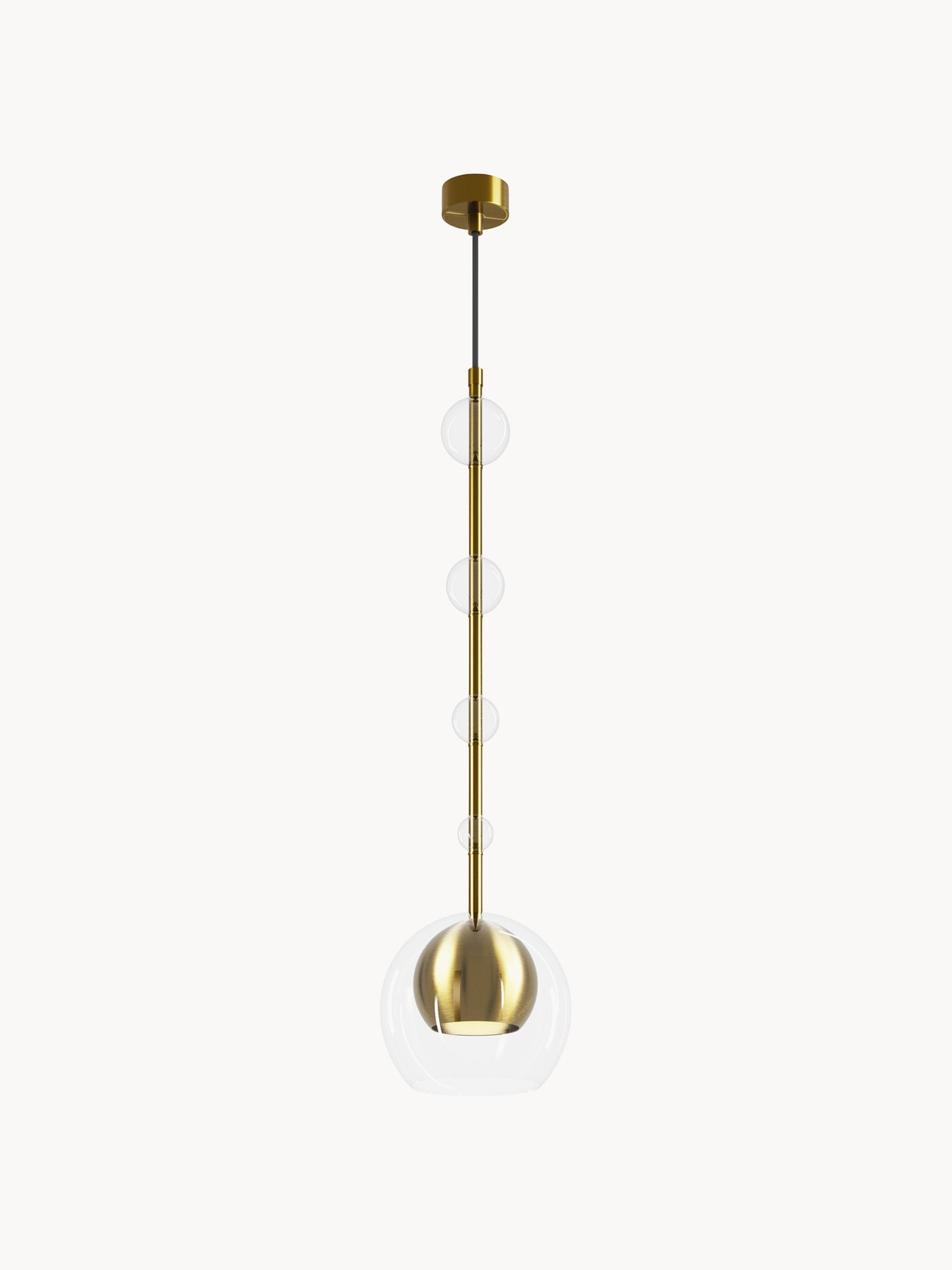 Petite suspension Clyde - Doré, transparent