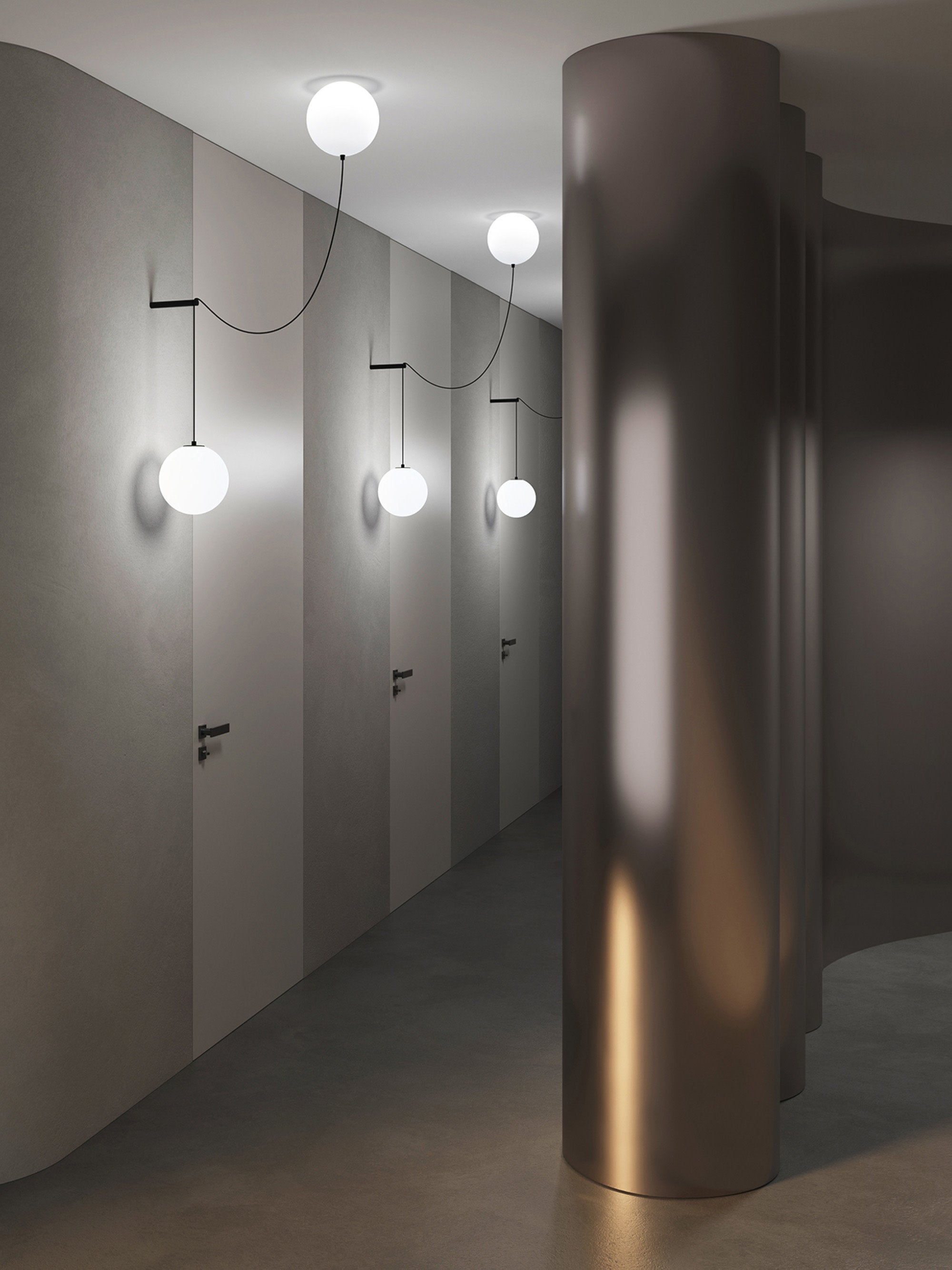 Suspension Kori - Noir, blanc, transparent