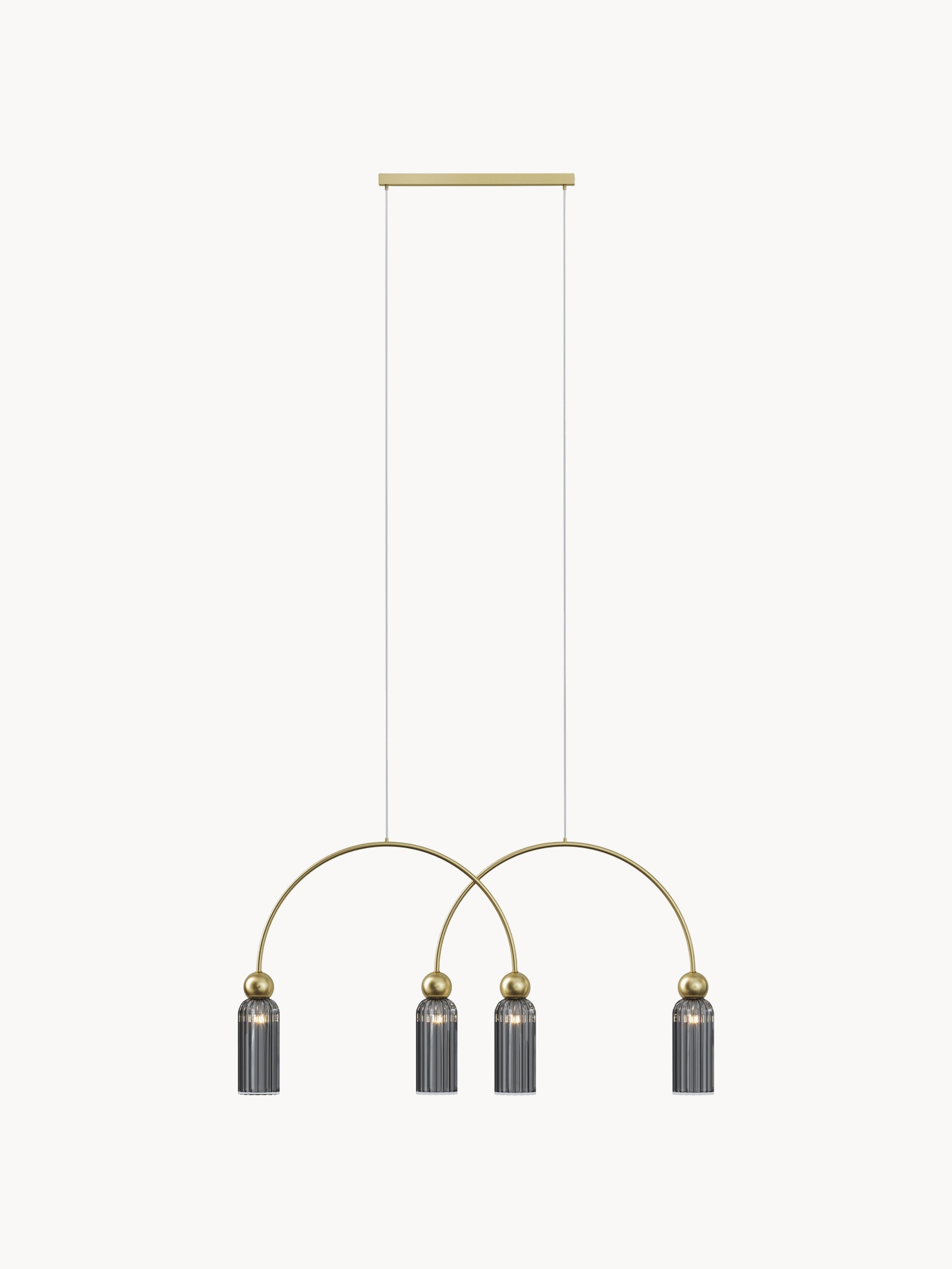 Suspension Nash - Anthracite, transparent, doré