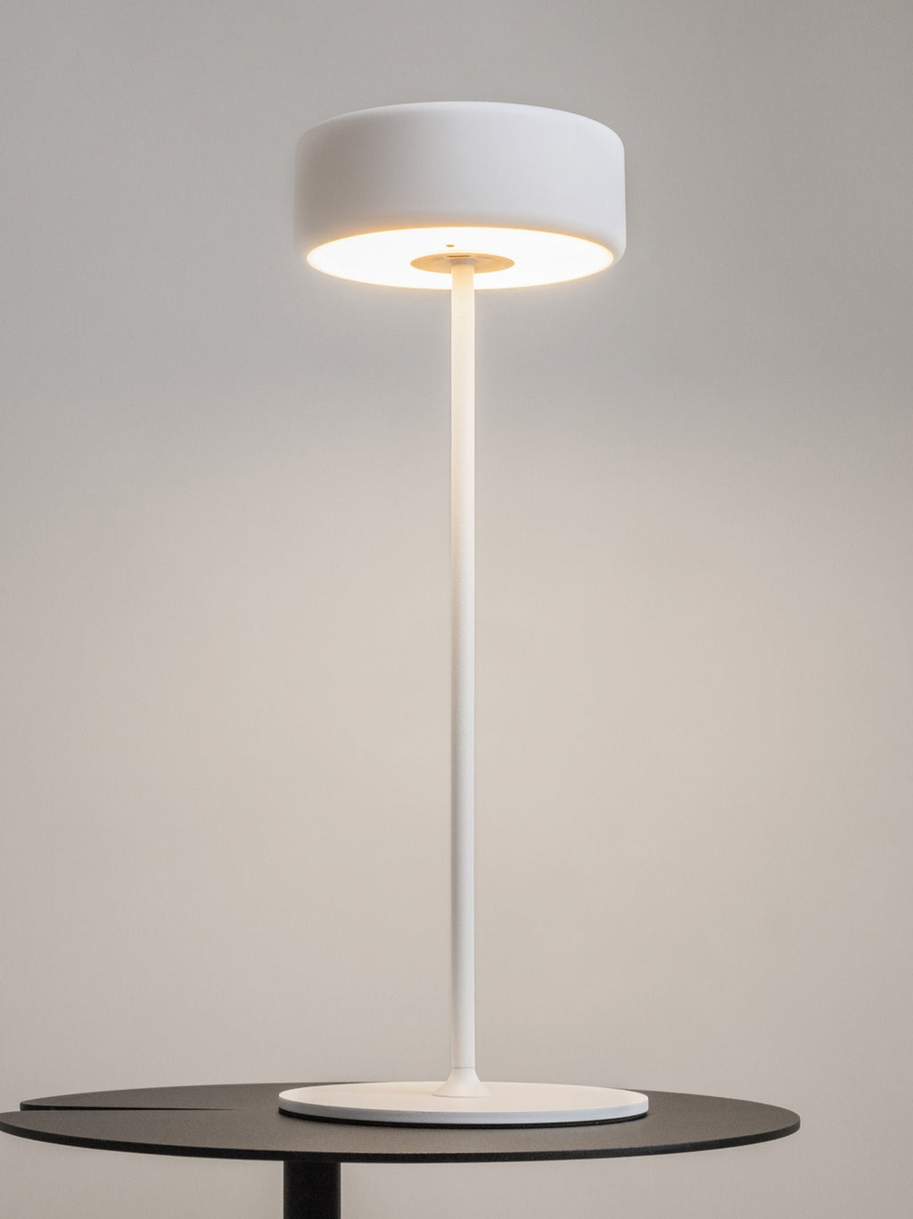 Petite lampe à poser LED en métal Reed, intensité lumineuse variable - Blanc