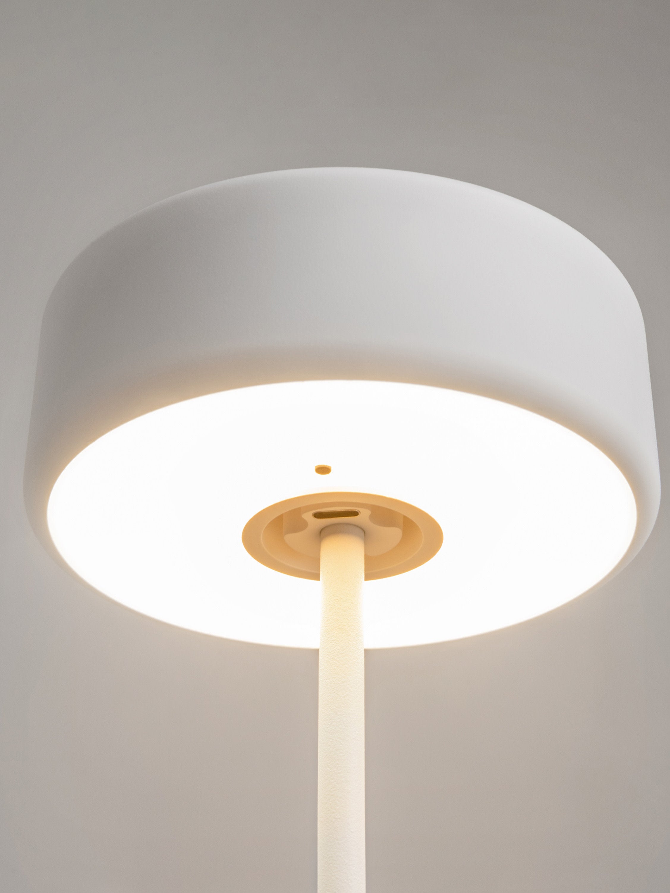 Petite lampe à poser LED en métal Reed, intensité lumineuse variable - Blanc