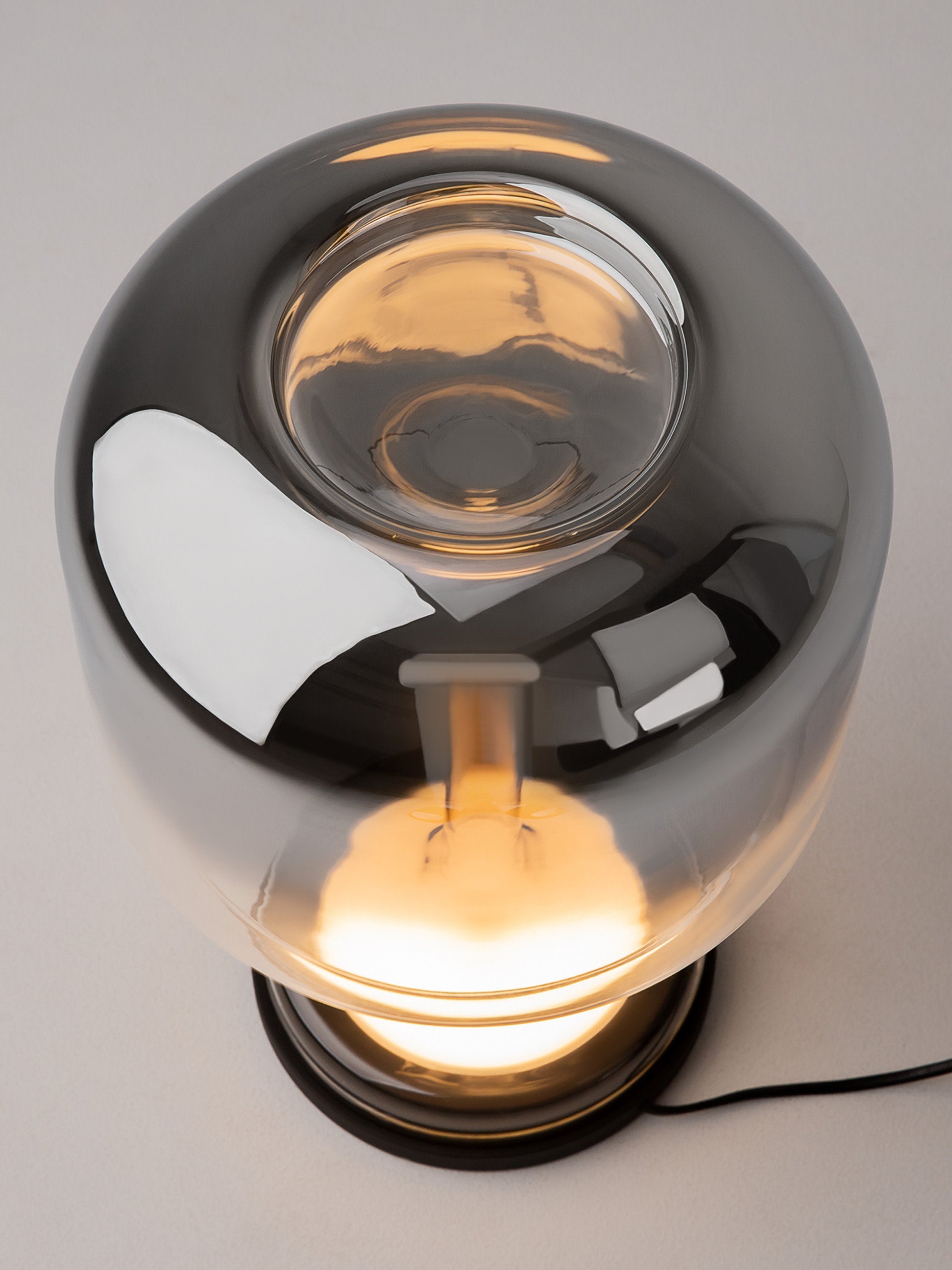 Petite lampe à poser LED Peter, intensité ajustable - Noir, transparent