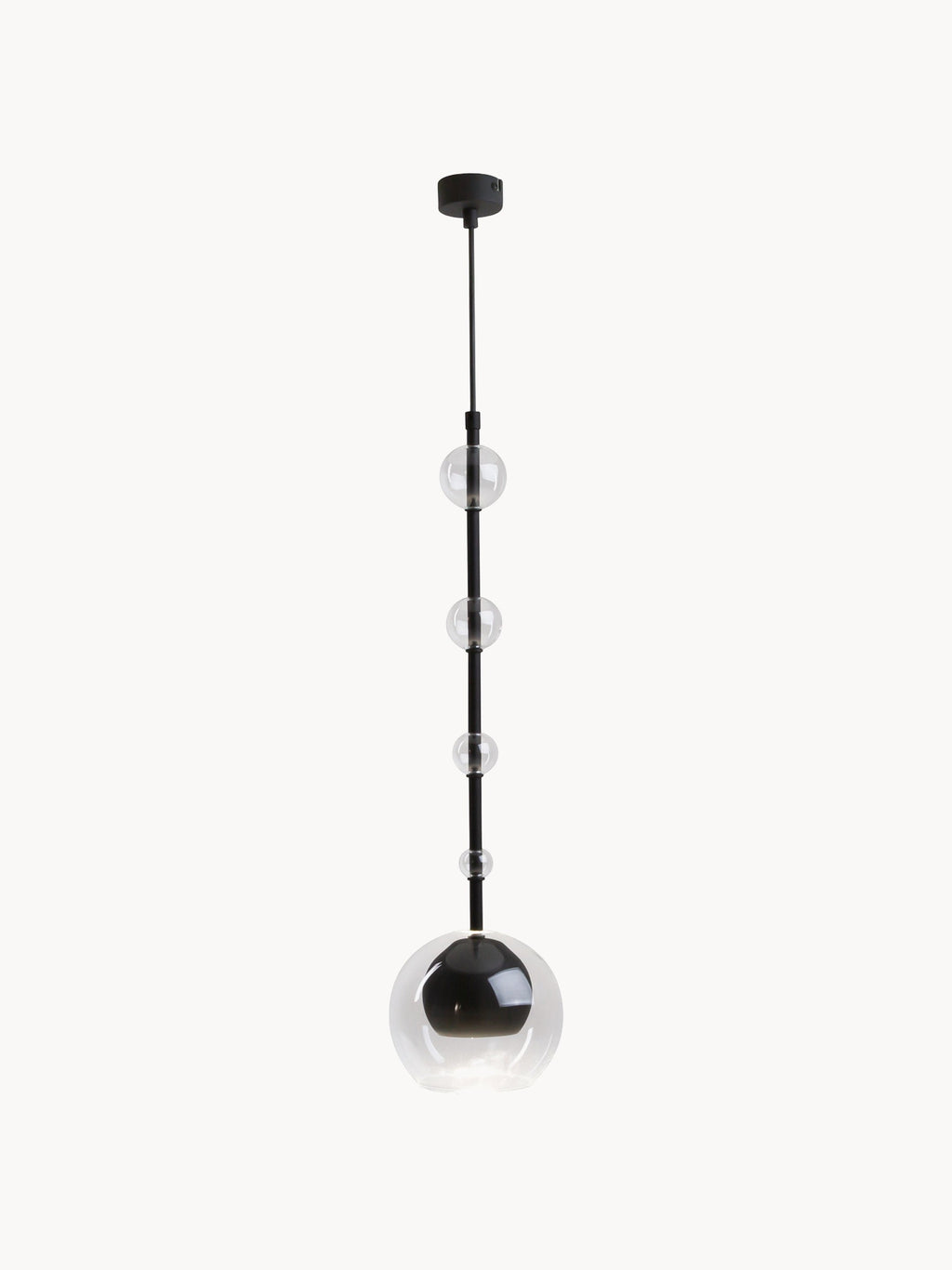 Petite suspension Clyde - Noir, transparent