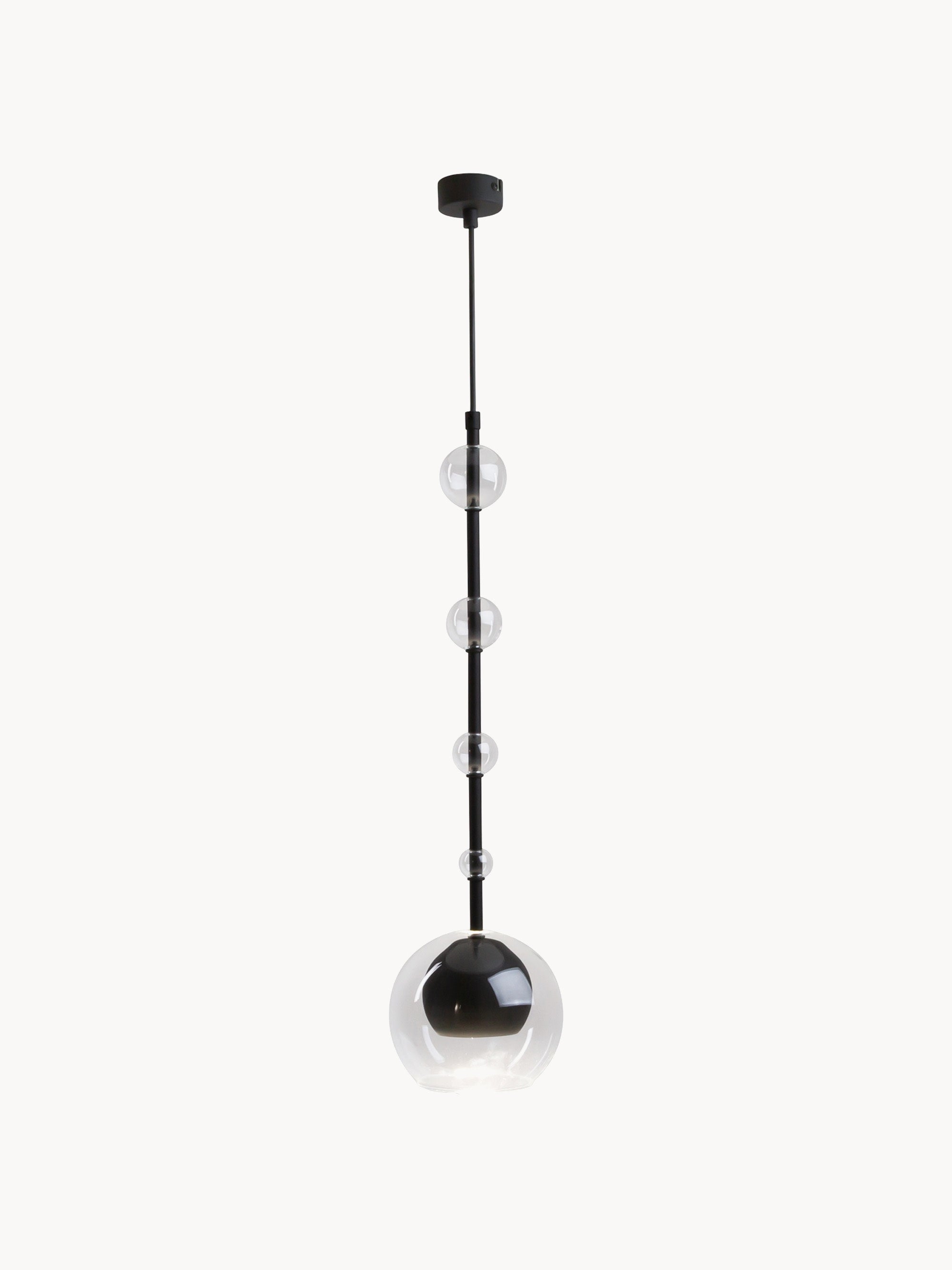 Petite suspension Clyde - Noir, transparent