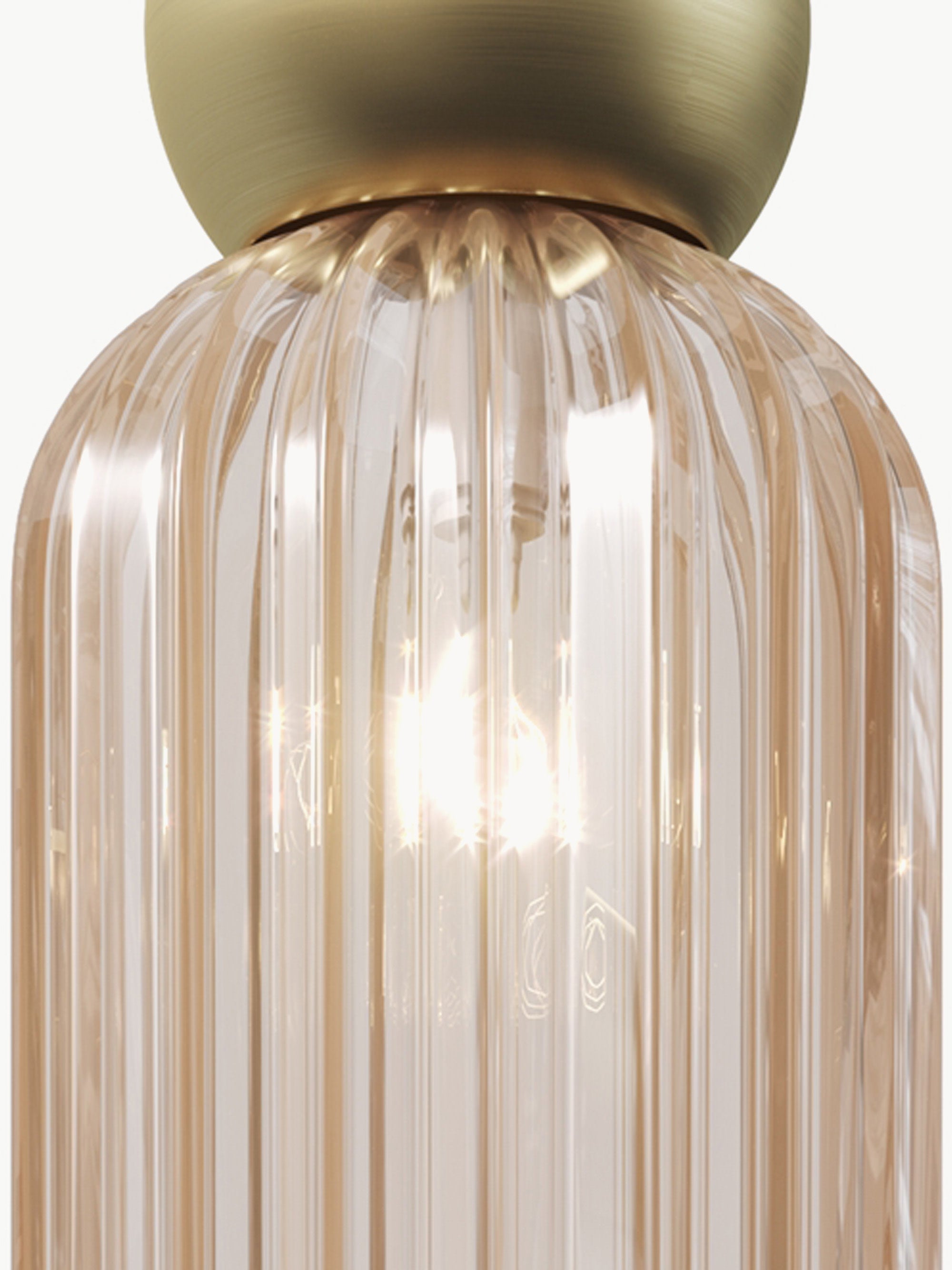Suspension Nash - Beige clair, transparent, doré
