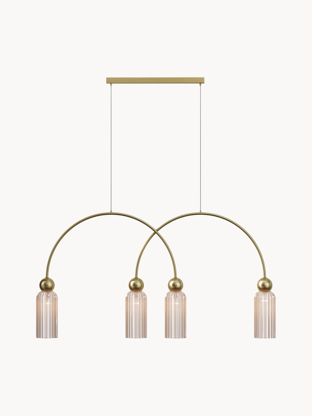 Suspension Nash - Beige clair, transparent, doré