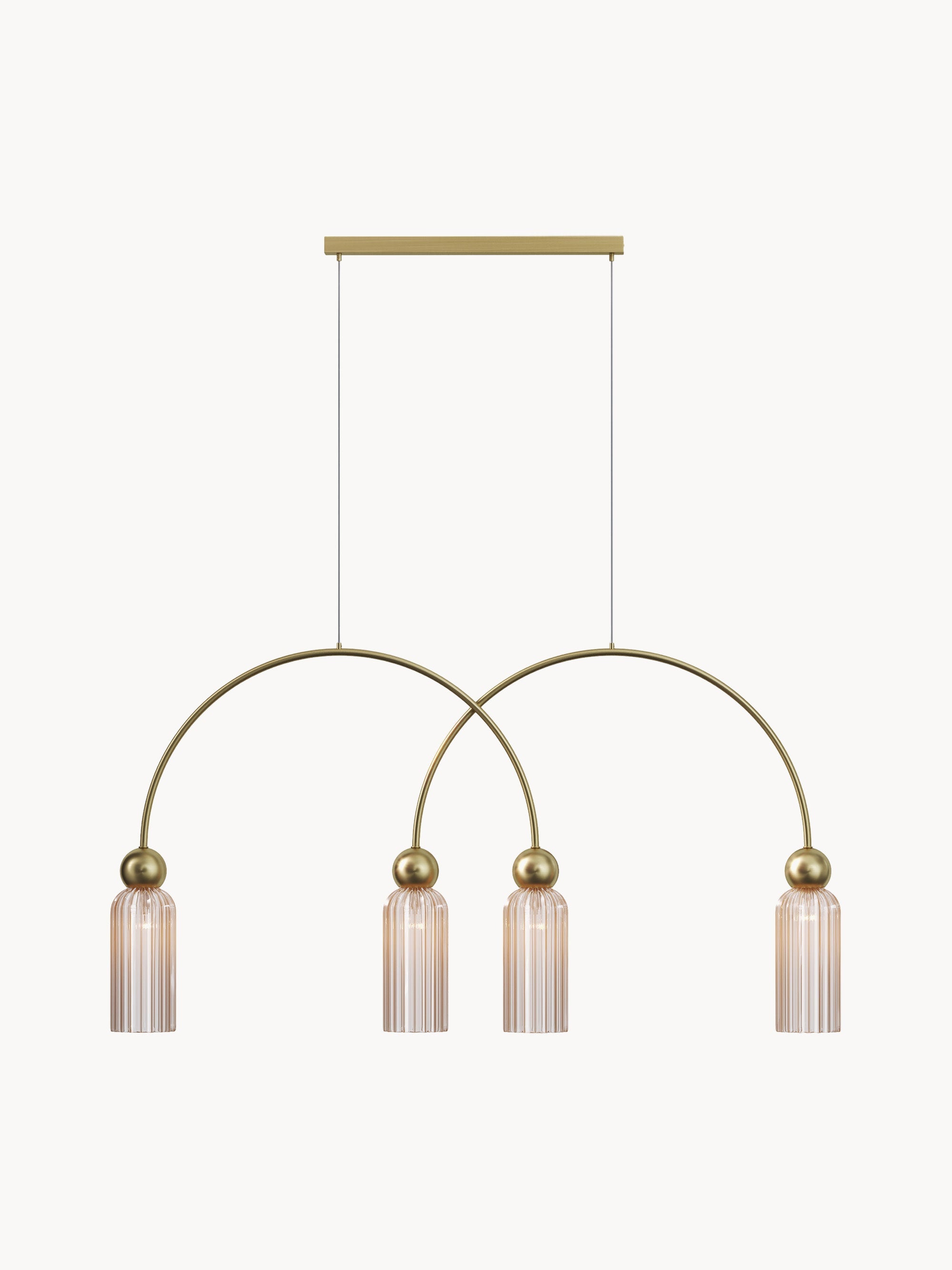 Suspension Nash - Beige clair, transparent, doré