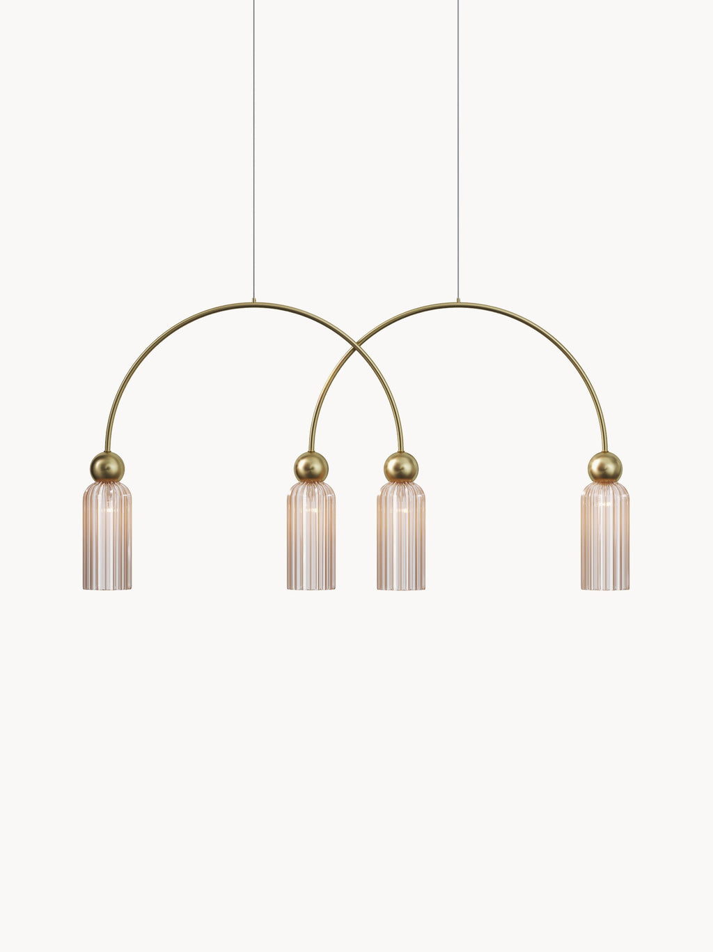 Suspension Nash - Beige clair, transparent, doré