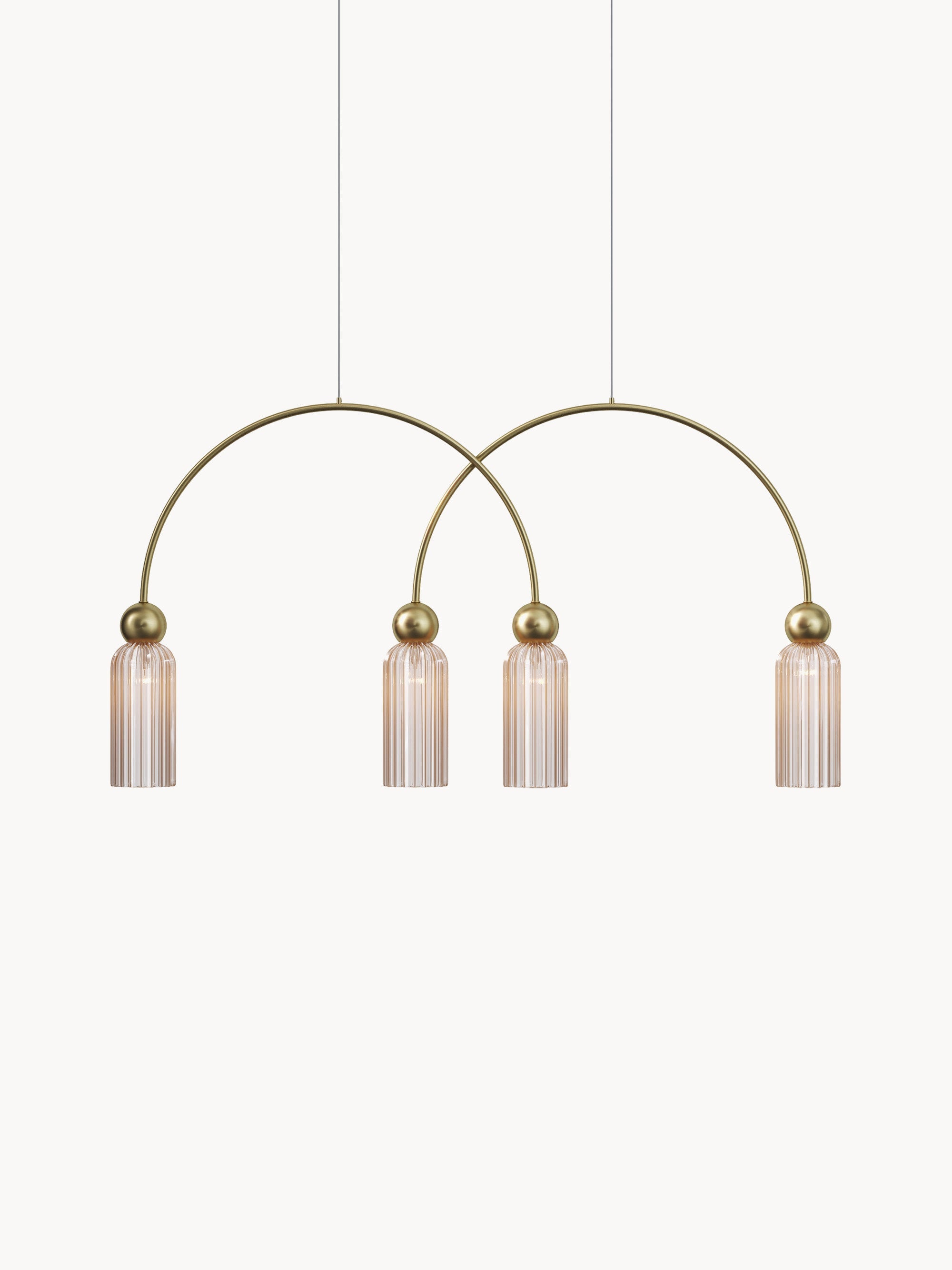 Suspension Nash - Beige clair, transparent, doré