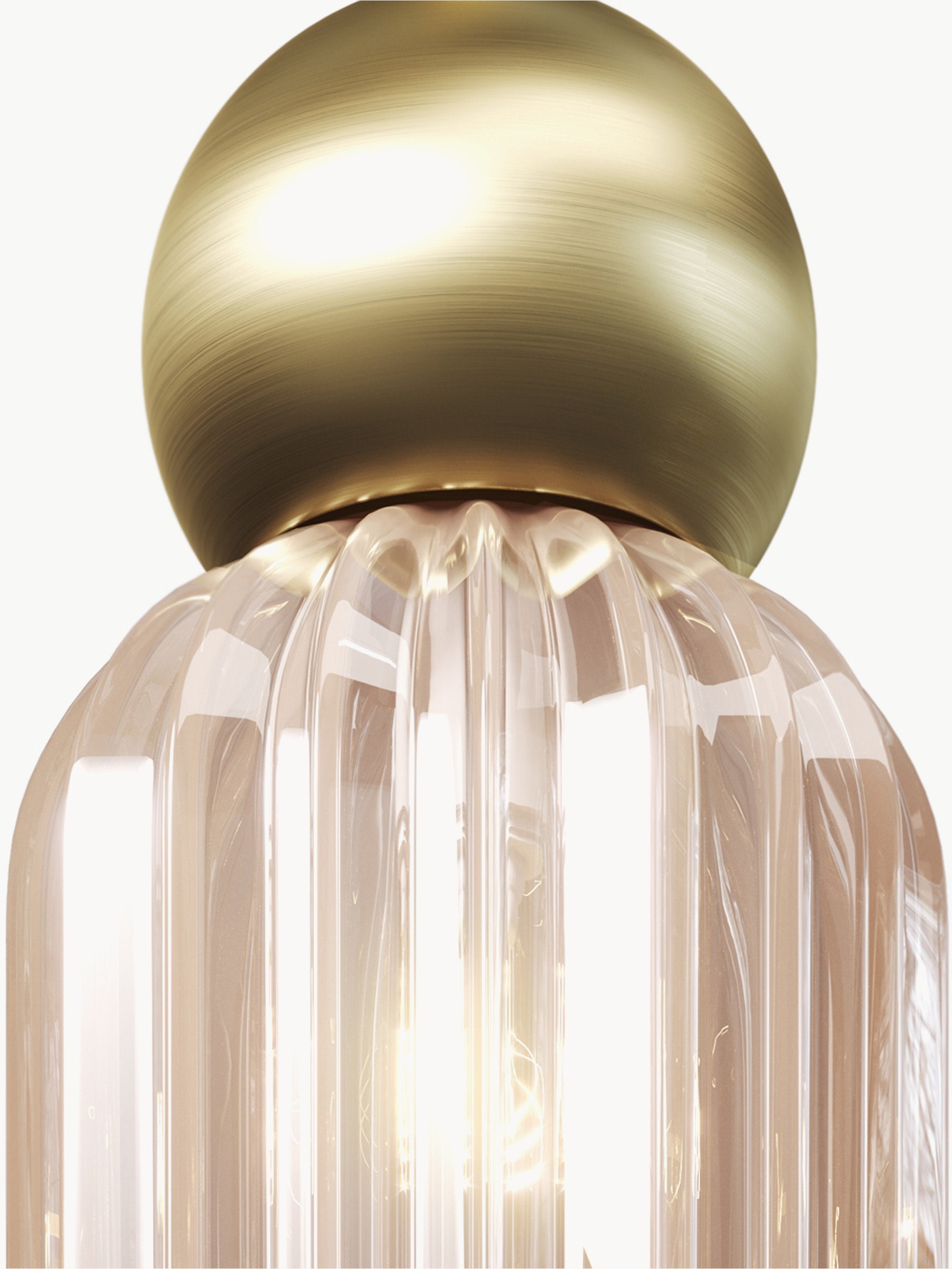 Suspension Nash - Beige clair, transparent, doré