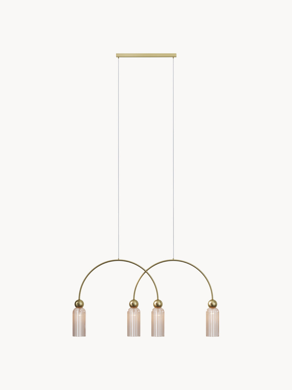 Suspension Nash - Beige clair, transparent, doré