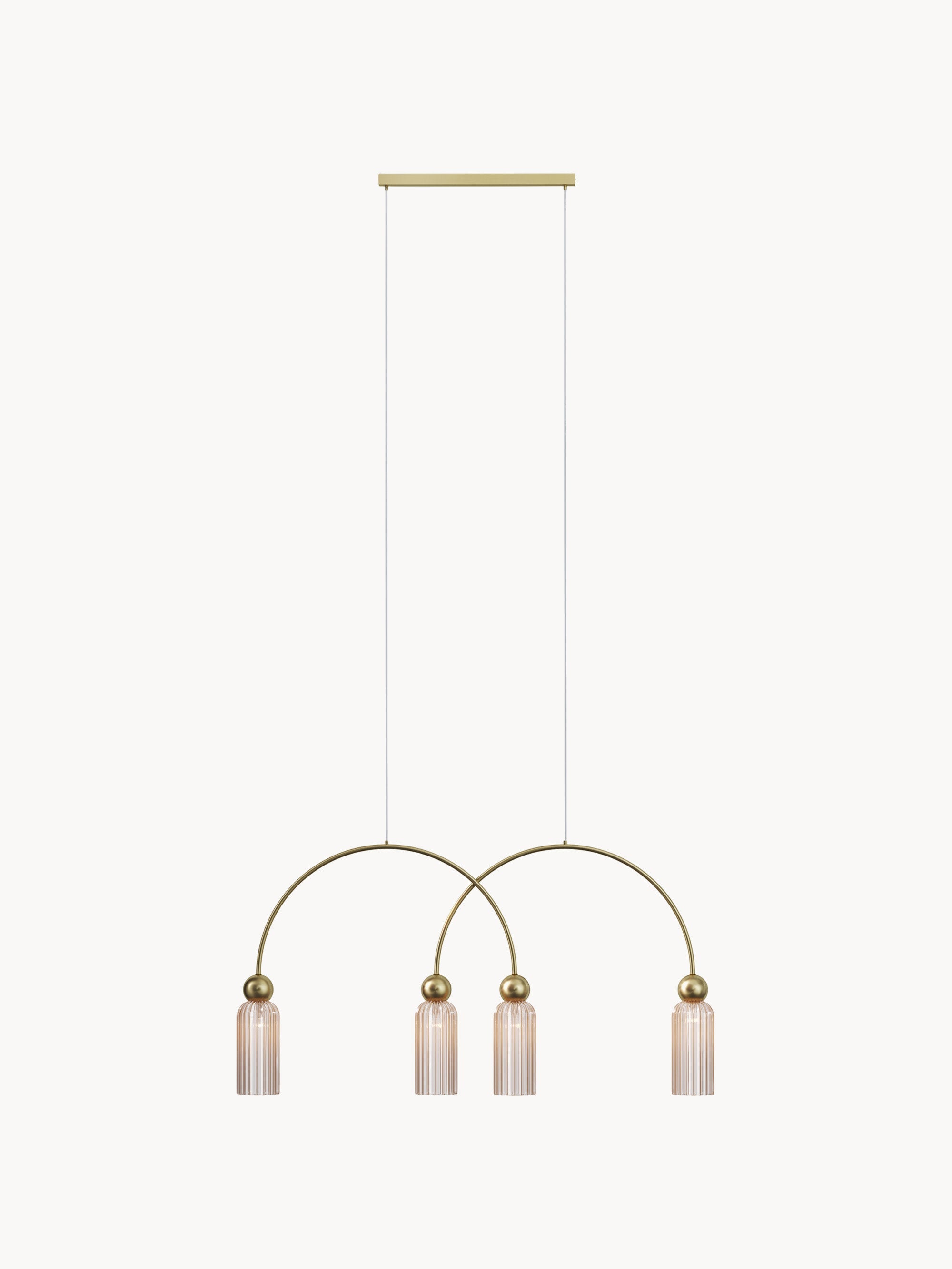Suspension Nash - Beige clair, transparent, doré