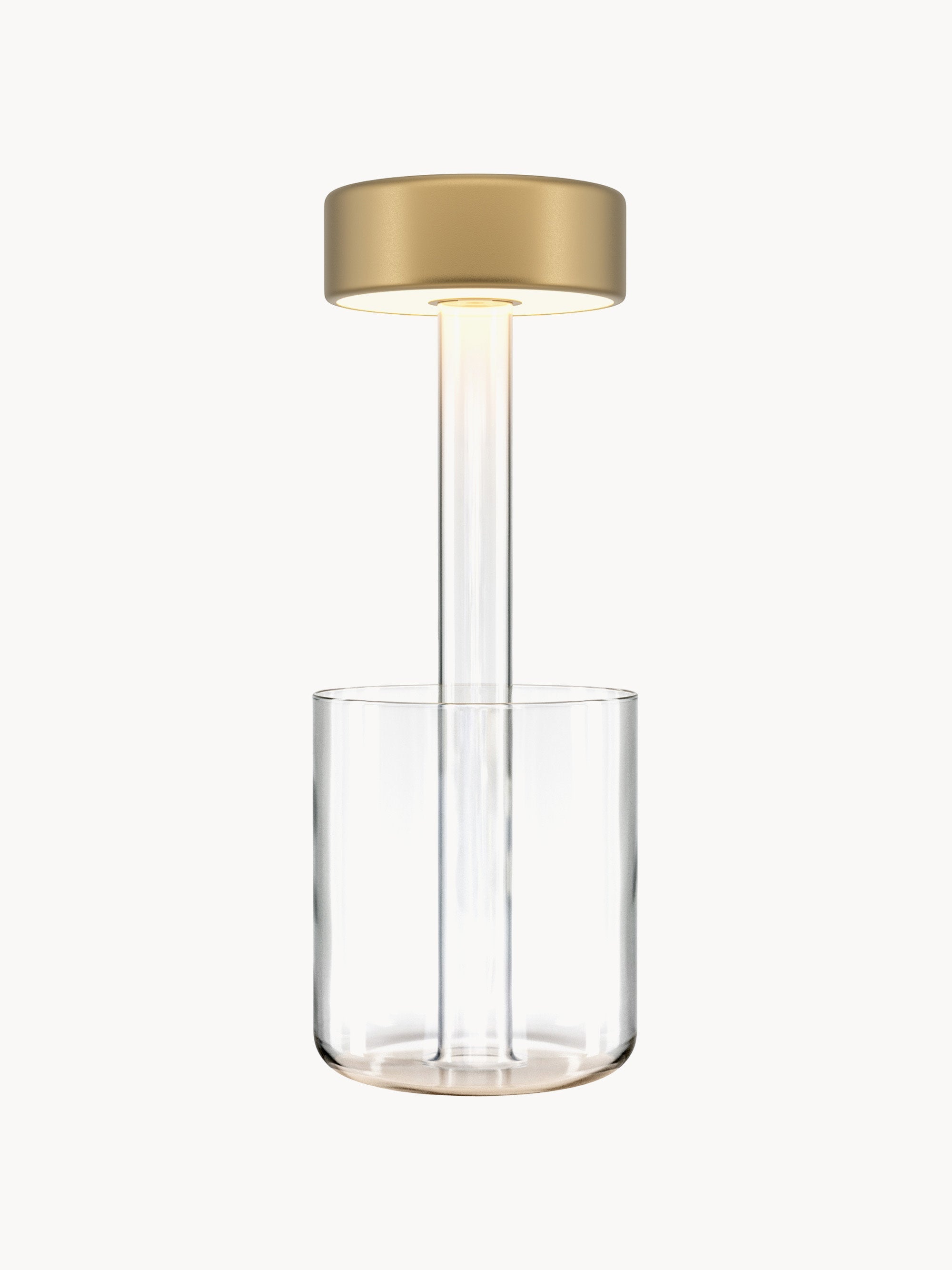 Petite lampe à poser LED à intensité variable Reed - Doré, transparent