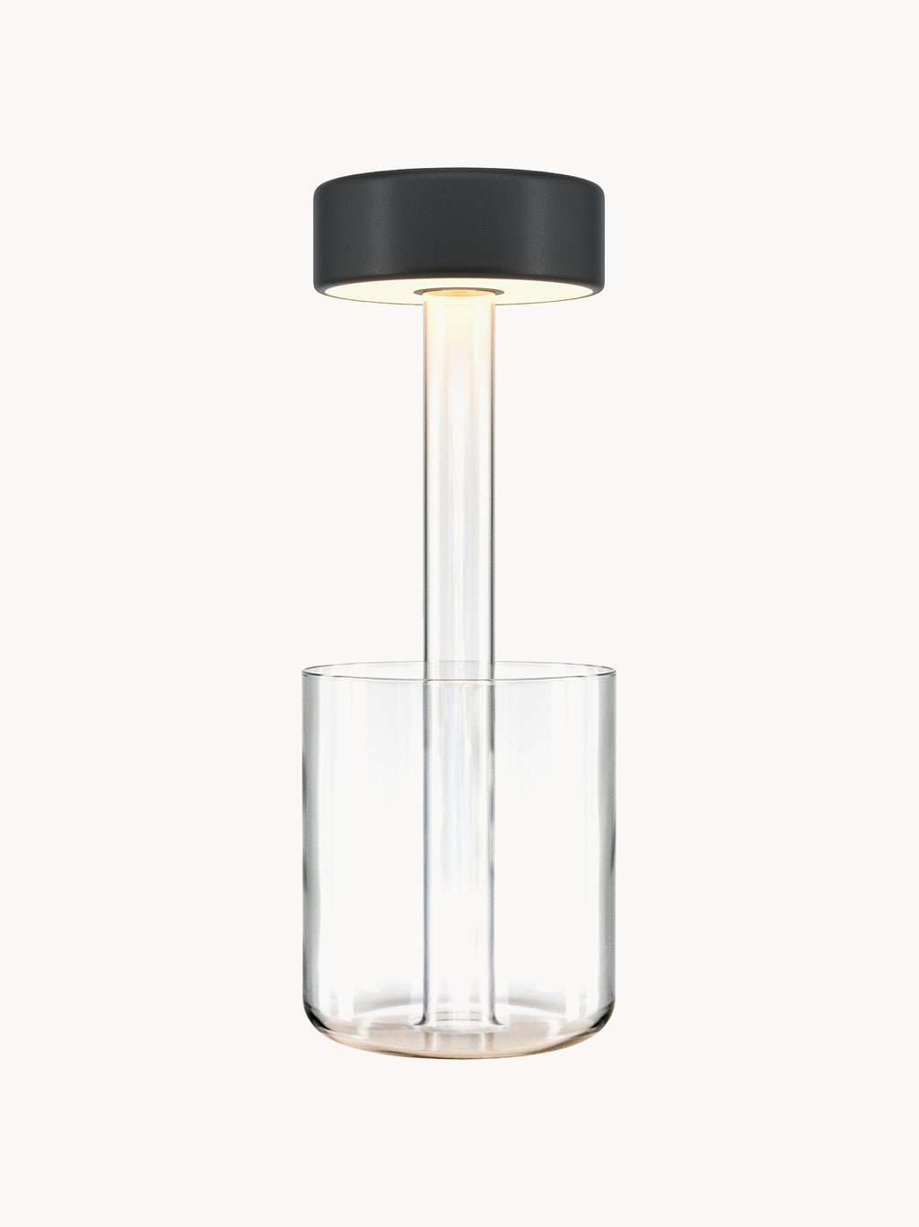 Petite lampe à poser LED à intensité variable Reed - Noir, transparent