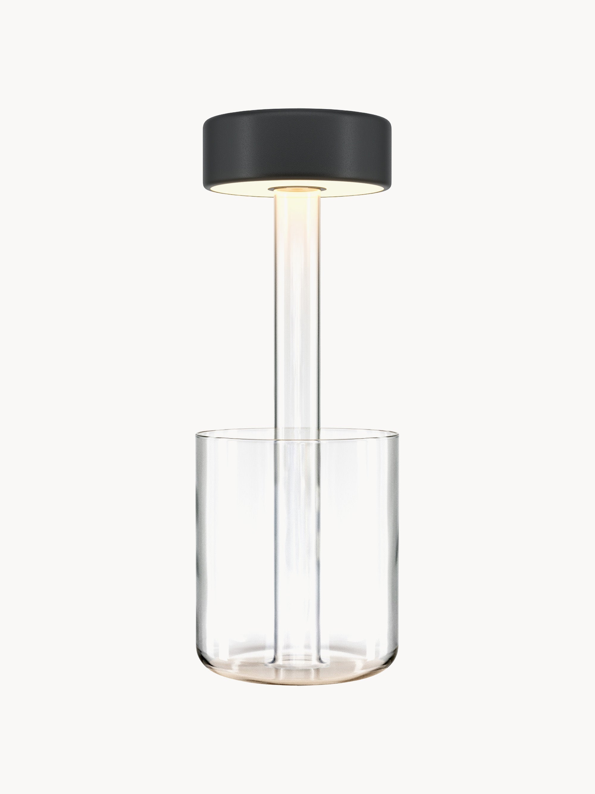 Petite lampe à poser LED à intensité variable Reed - Noir, transparent
