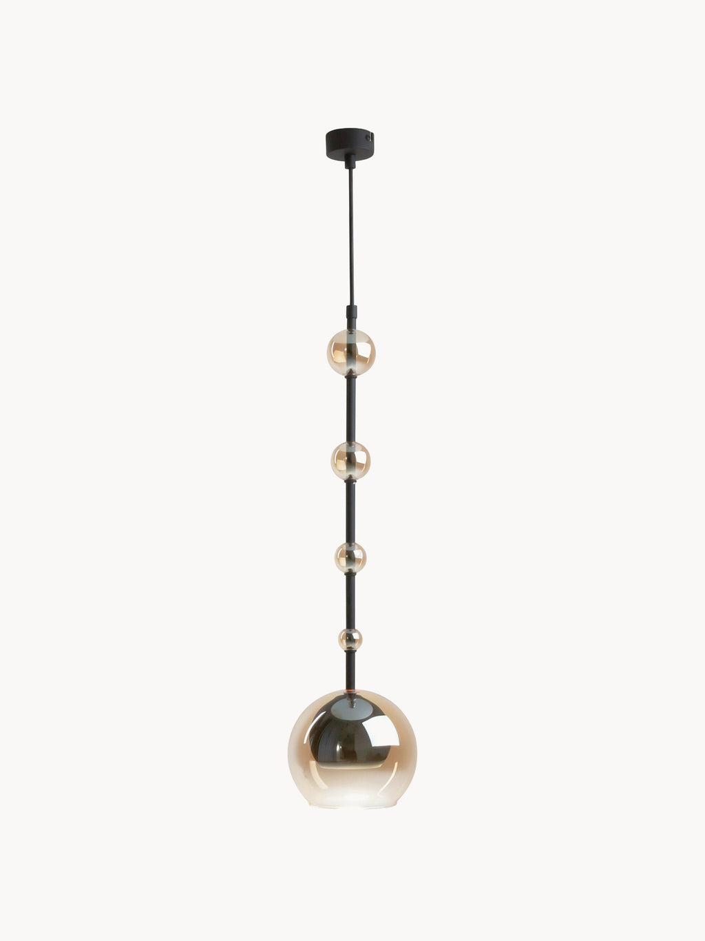 Petite suspension Clyde - Noir, brun clair transparent