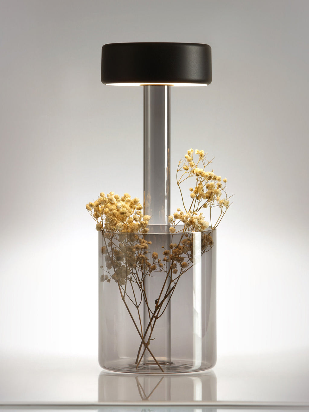 Petite lampe à poser LED à intensité variable Reed - Noir, gris, transparent
