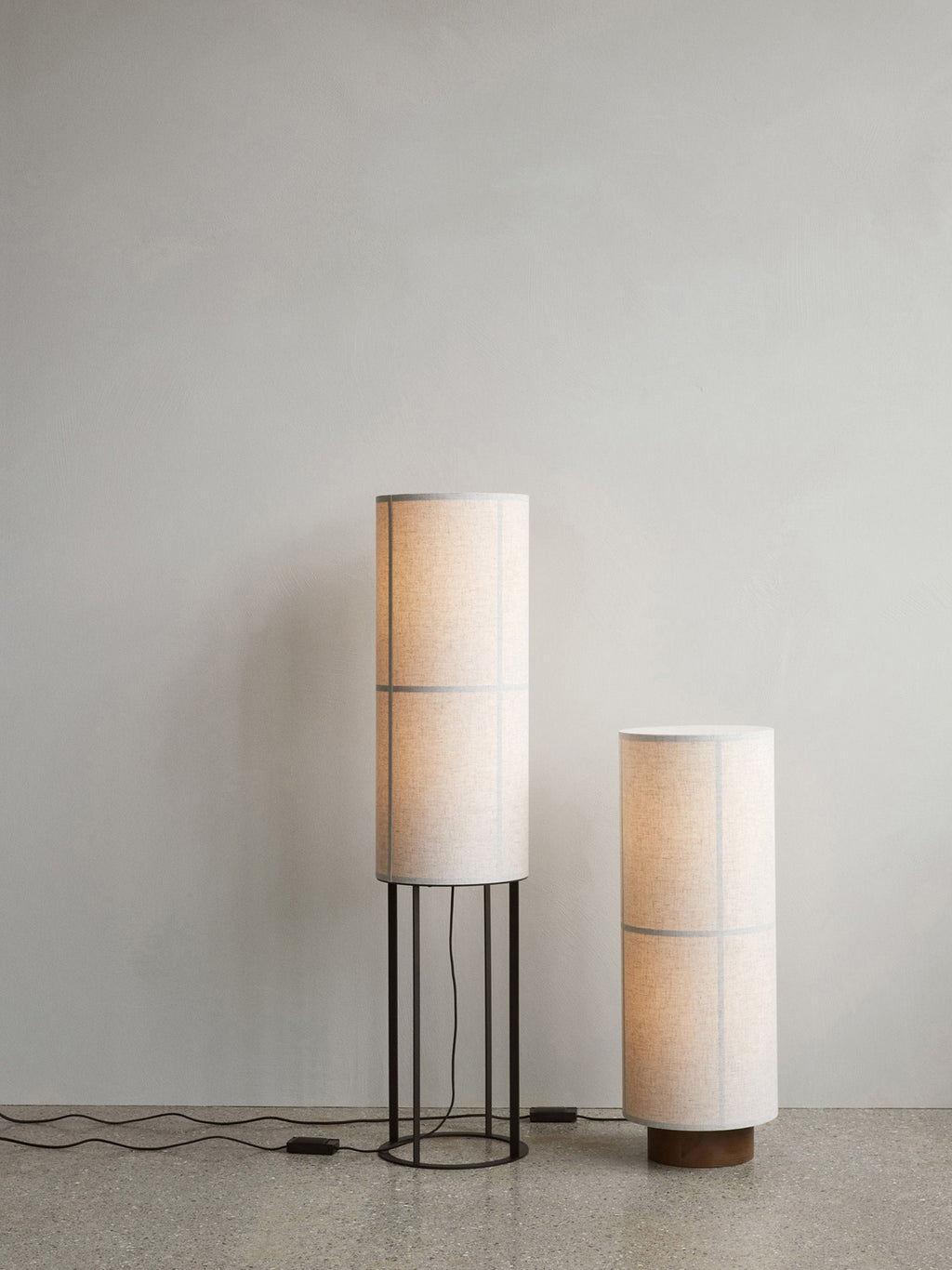 Lampadaire en lin Varg - Beige, bois de frêne