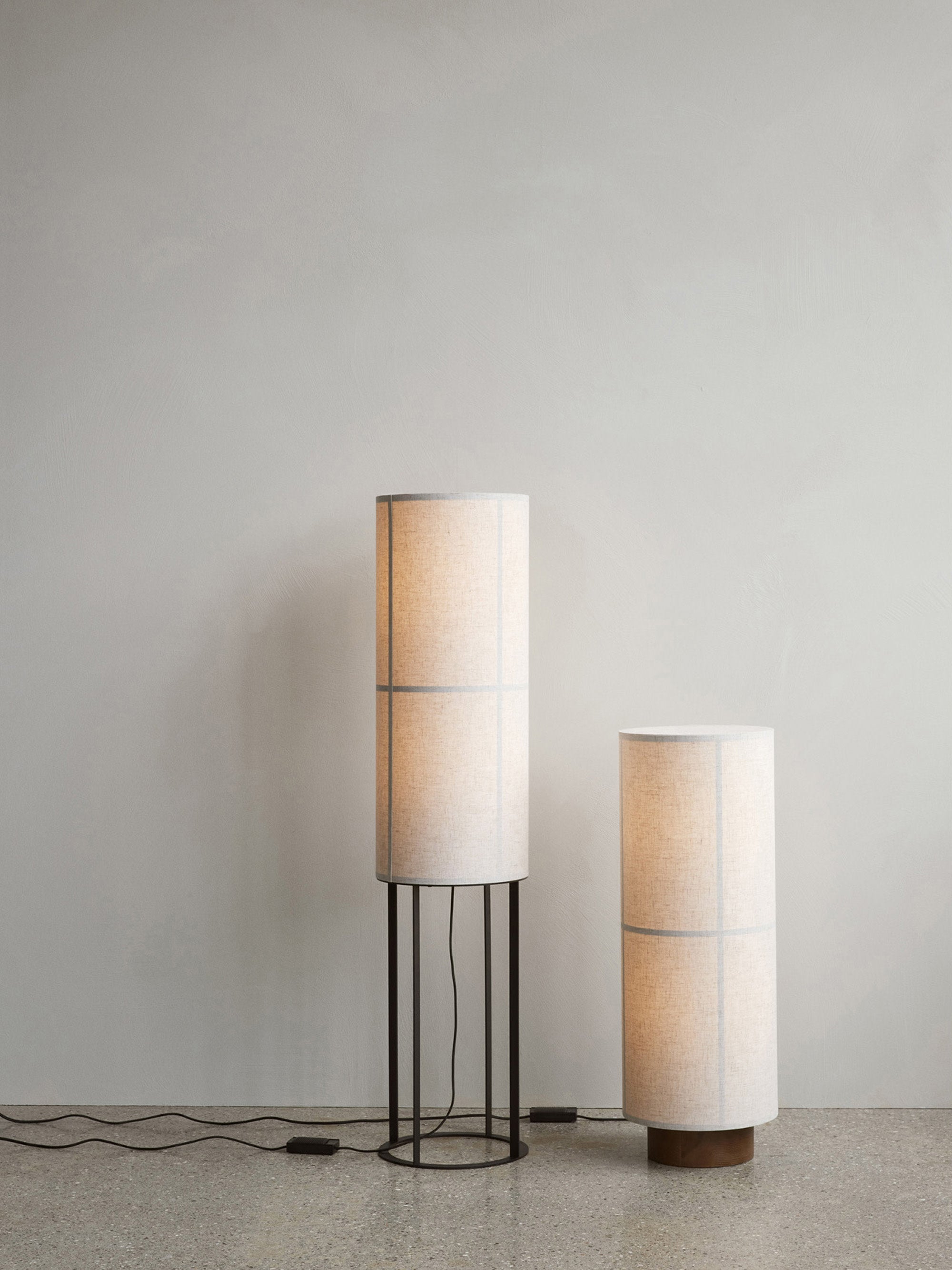 Lampadaire en lin Varg - Beige, bois de frêne