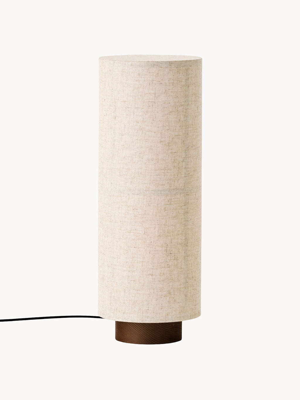 Lampe à poser en lin Varg - Beige, bois foncé