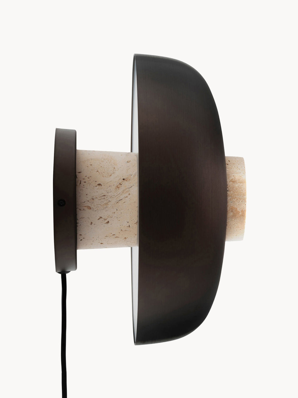Applique murale en travertin Vernon, intensité ajustable - Travertin beige, brun foncé