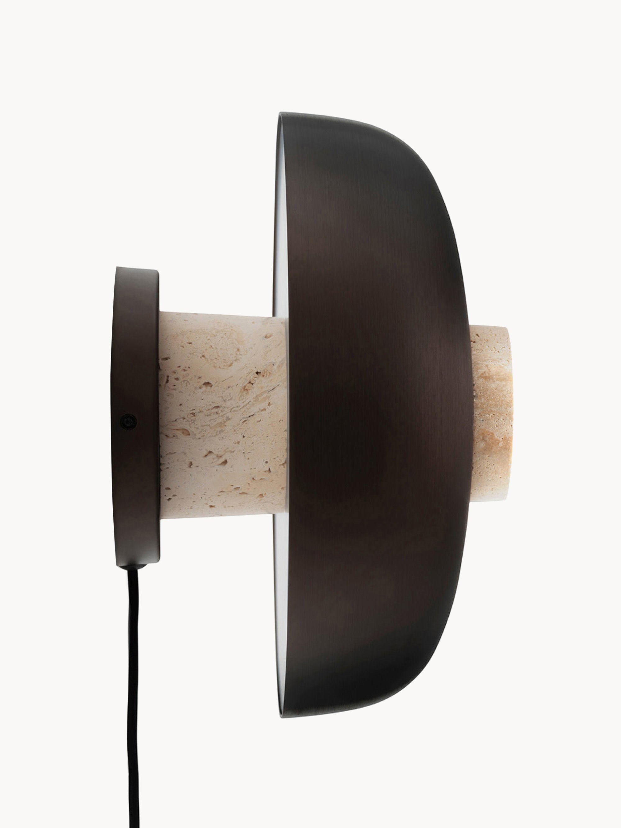 Applique murale en travertin Vernon, intensité ajustable - Travertin beige, brun foncé