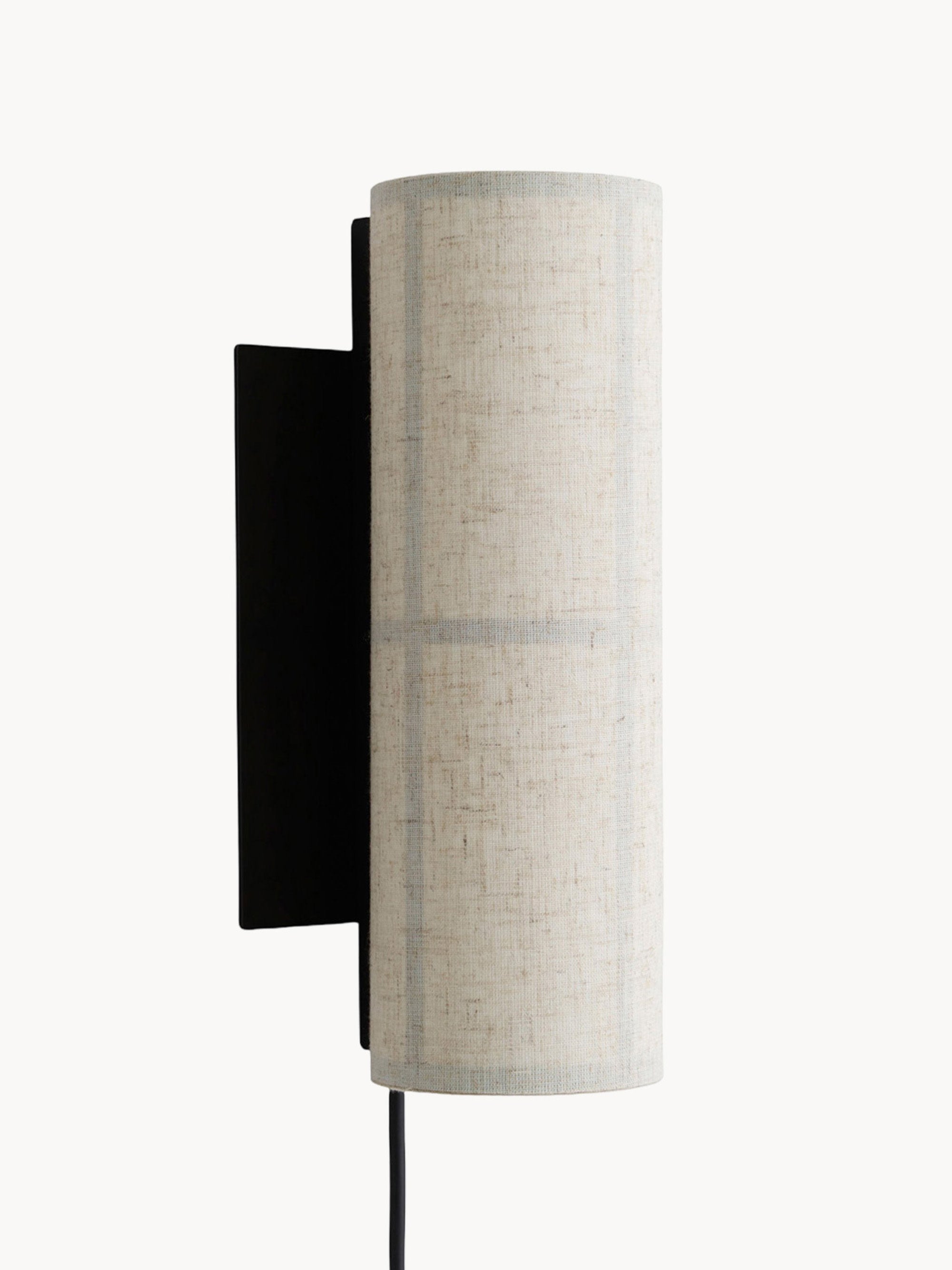 Applique murale en lin Varg - Beige, noir