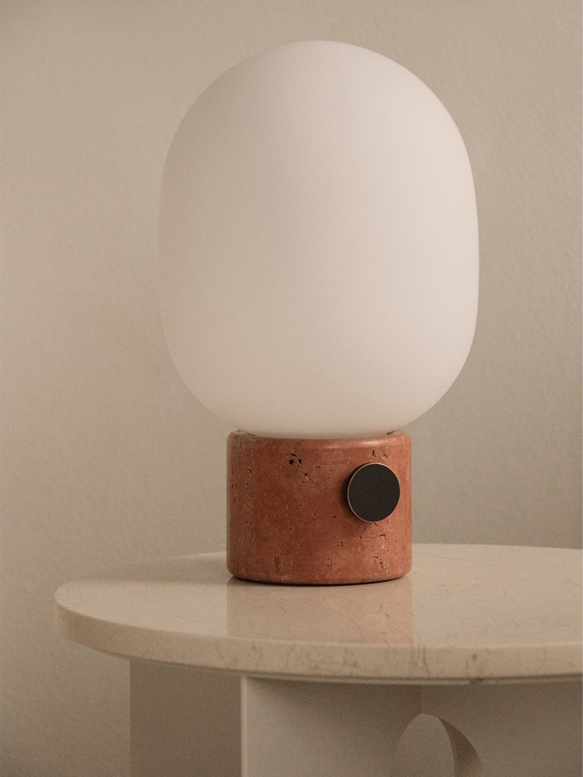 Petite lampe à poser à intensité variable Hamish, haut. 32 cm - Blanc, terracotta