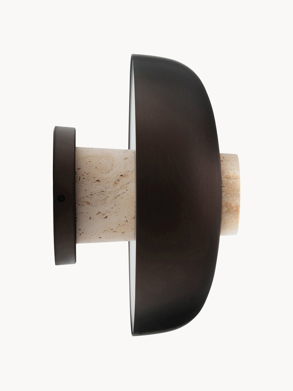 Applique murale en travertin Vernon, intensité ajustable - Travertin beige, brun foncé