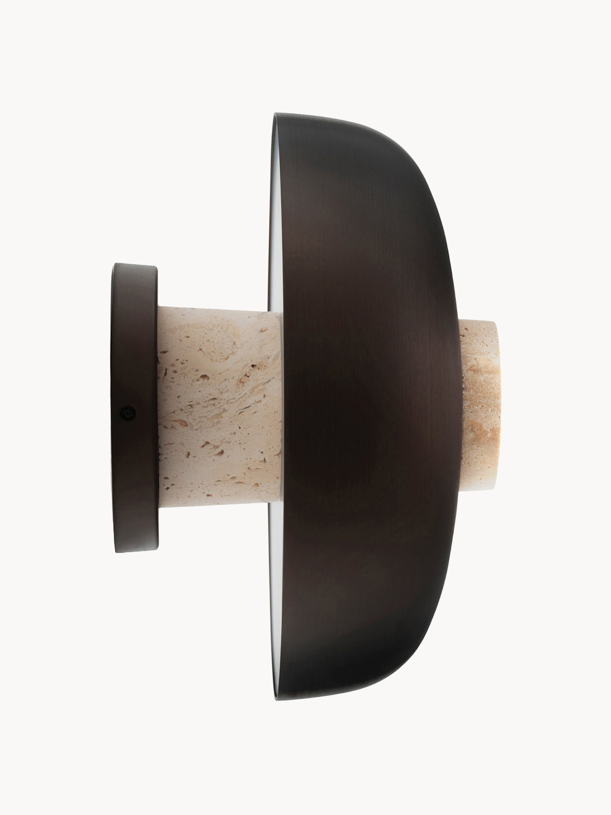 Applique murale en travertin Vernon, intensité ajustable - Travertin beige, brun foncé