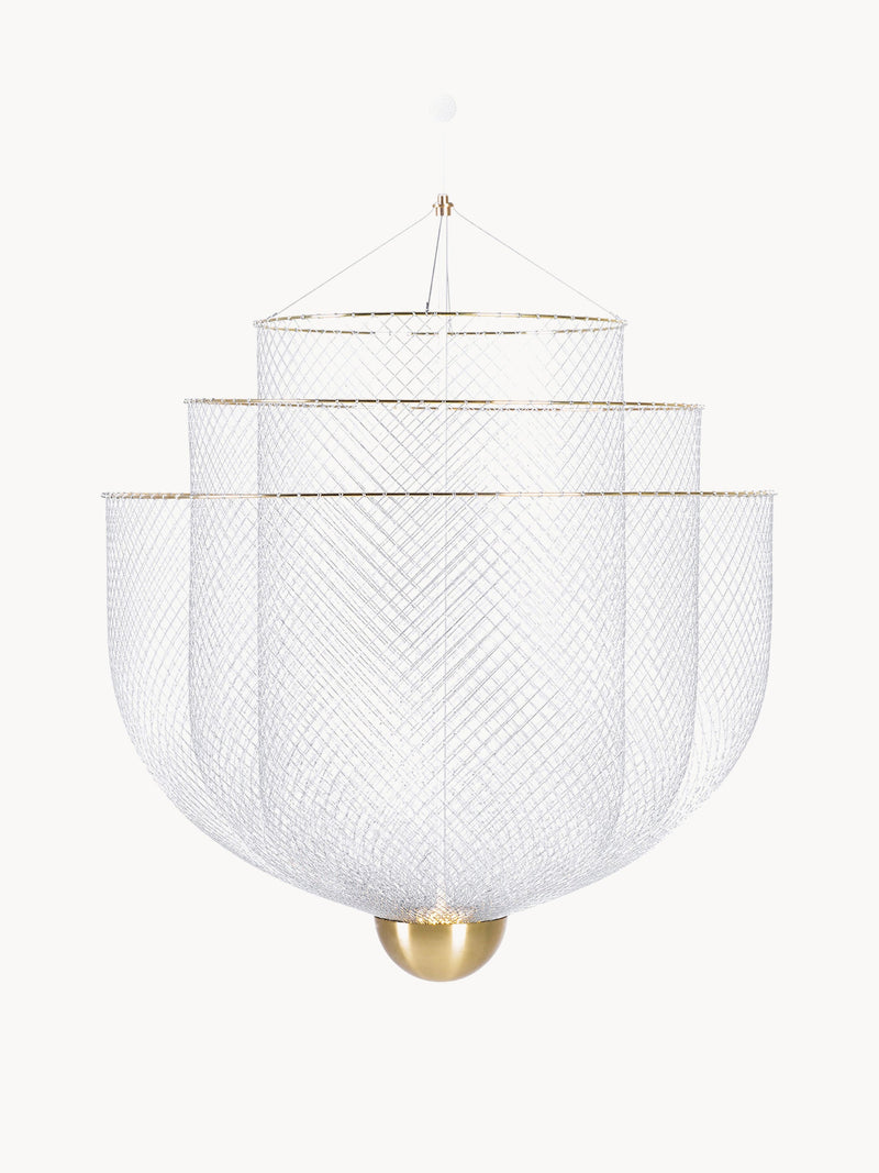 Lustre LED Ulric, intensité ajustable - Argenté, laiton