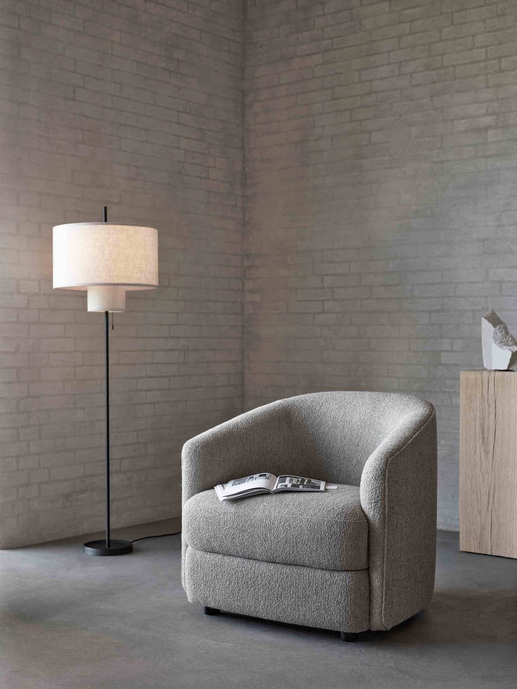 Lampadaire Frej - Beige clair, noir