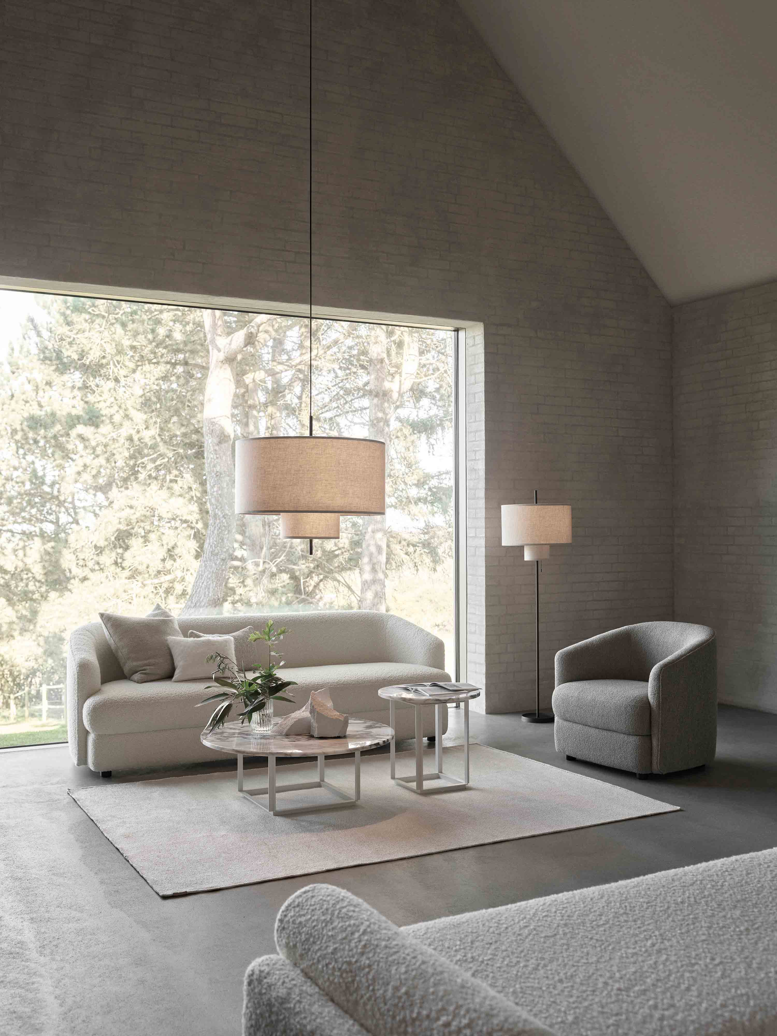 Lampadaire Frej - Beige clair, noir