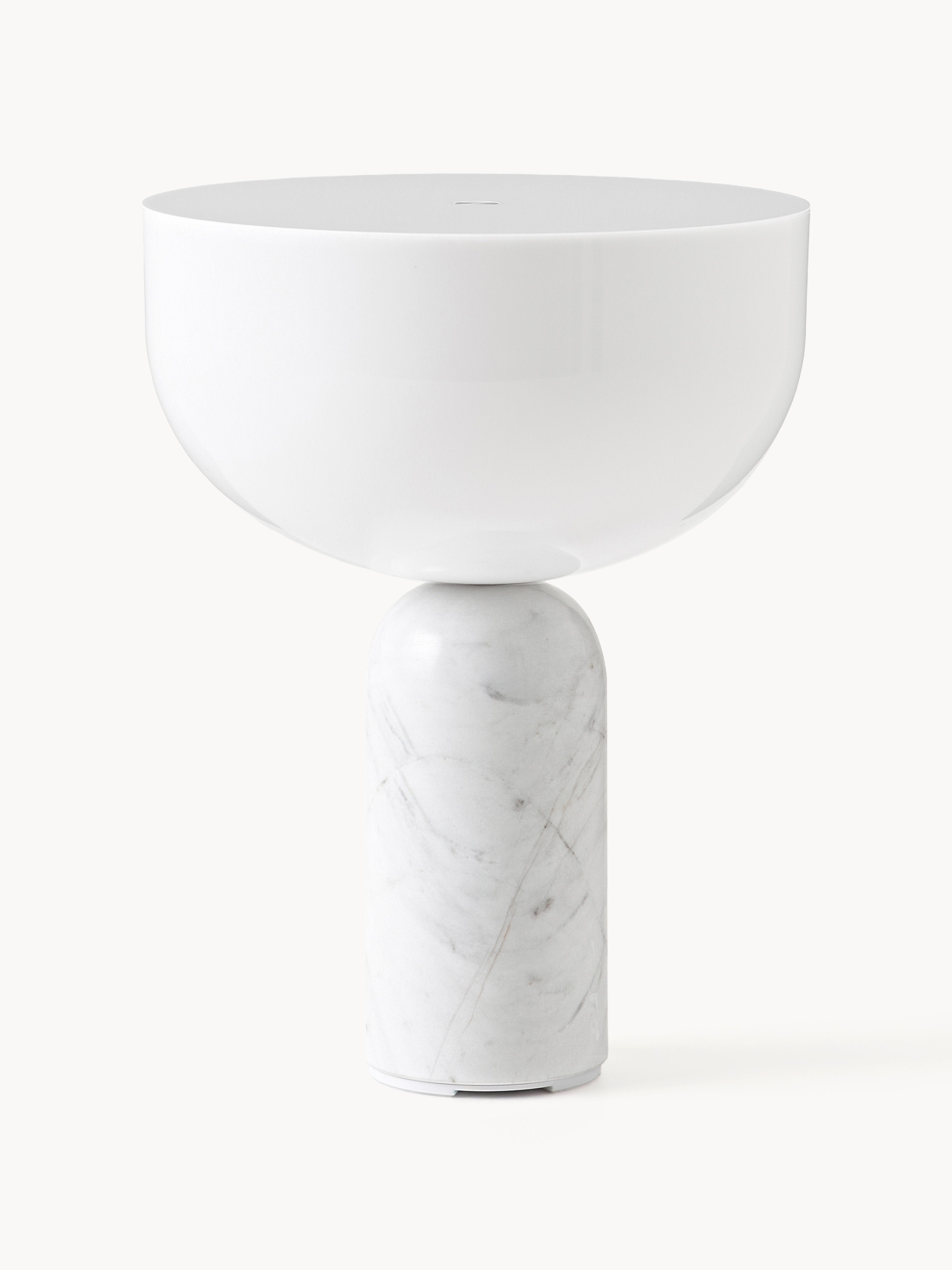 Petite lampe à poser nomade en marbre Gudvar, intensité ajustable - Blanc, marbre blanc