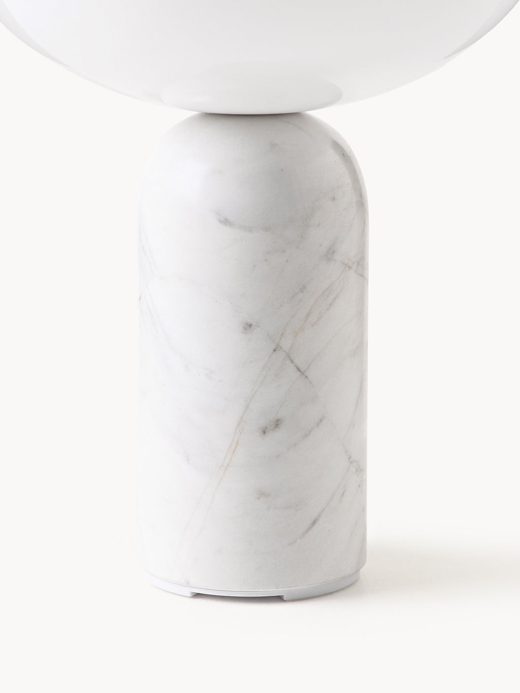 Petite lampe à poser nomade en marbre Gudvar, intensité ajustable - Blanc, marbre blanc