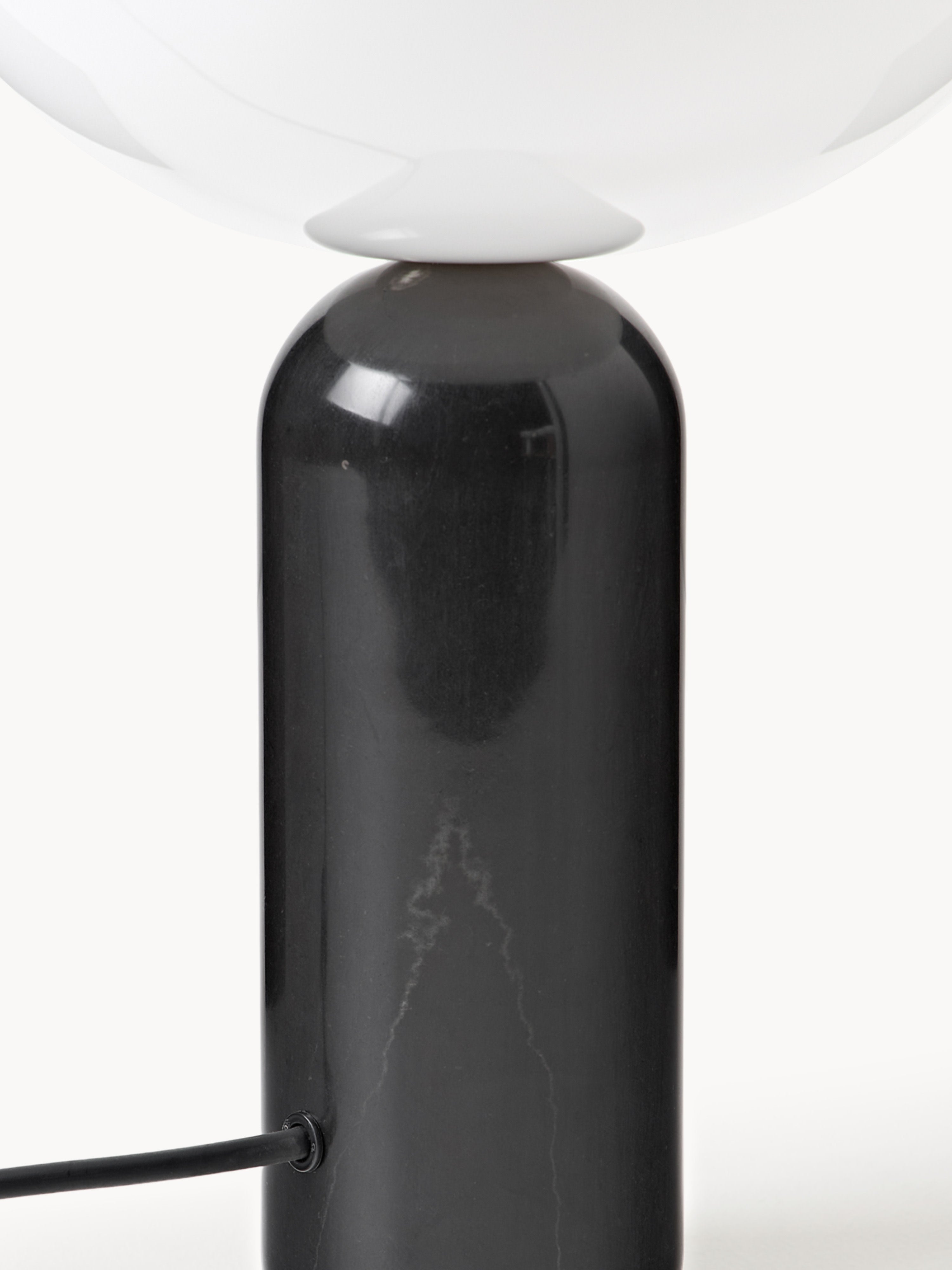 Lampe à poser en marbre Gudvar - Blanc, marbre noir