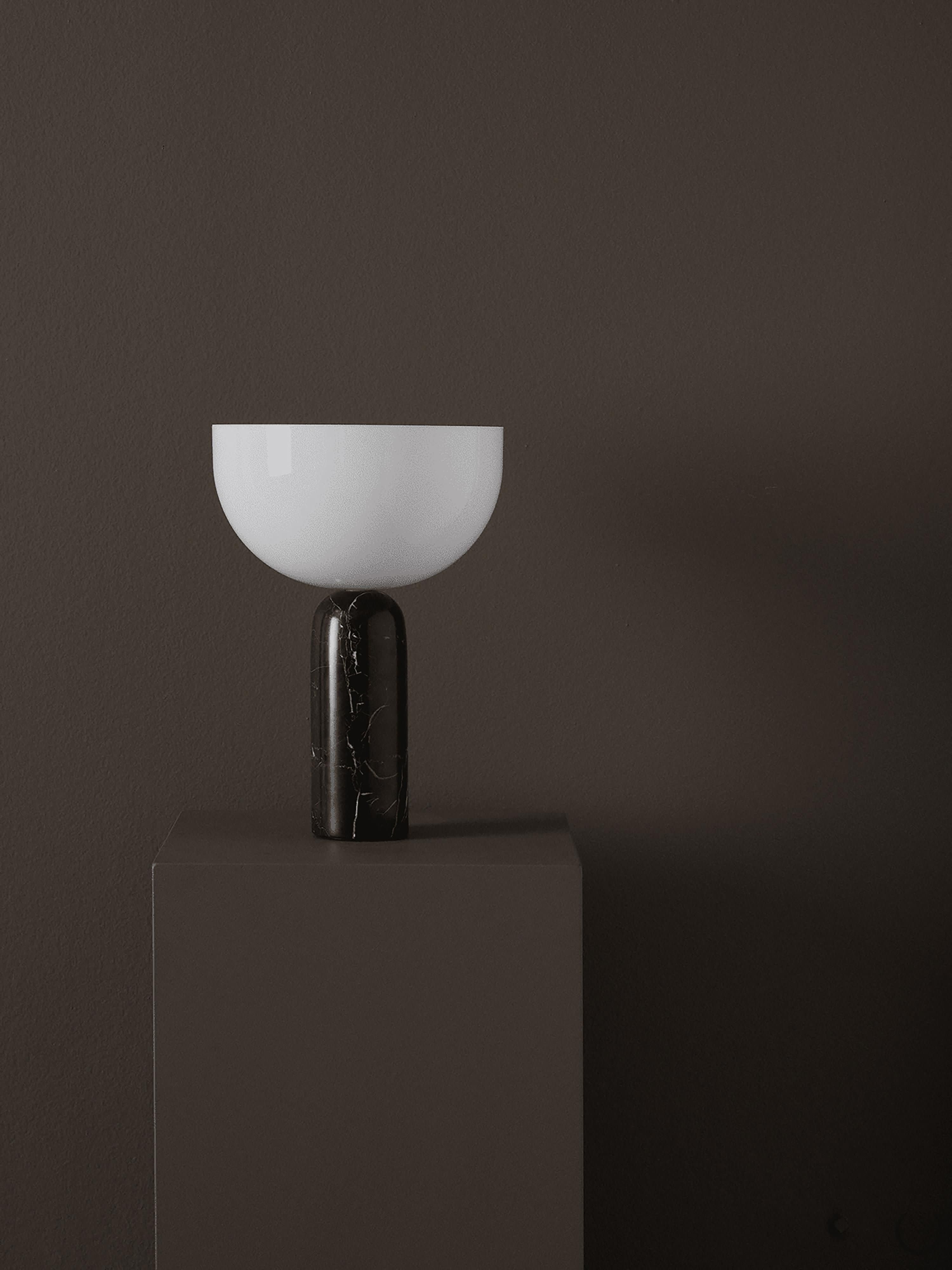 Lampe à poser en marbre Gudvar - Blanc, marbre noir