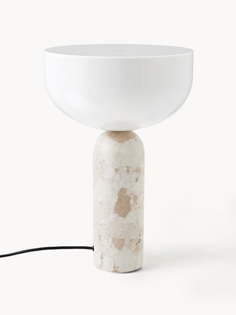 Lampe à poser en marbre Gudvar - Blanc, marbre beige clair