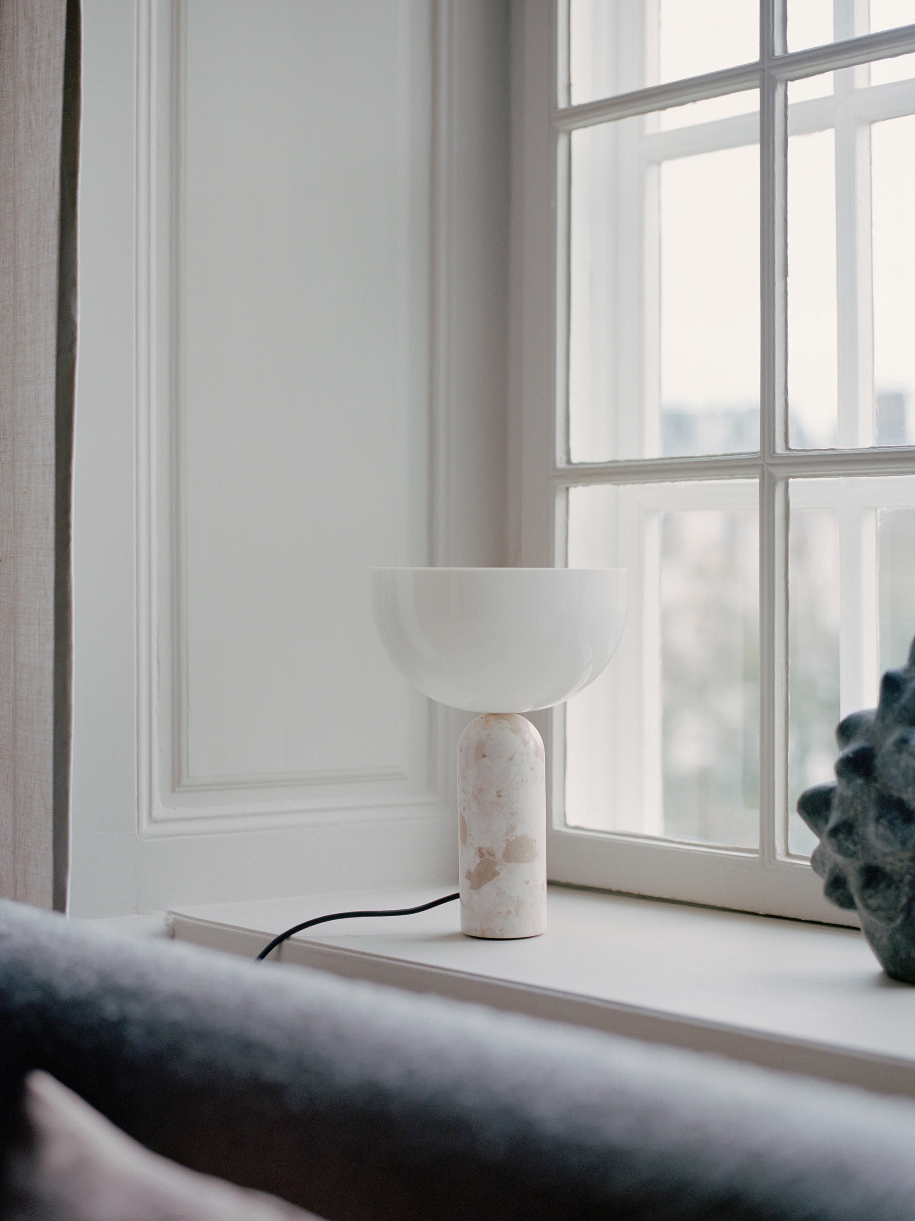 Lampe à poser en marbre Gudvar - Blanc, marbre beige clair
