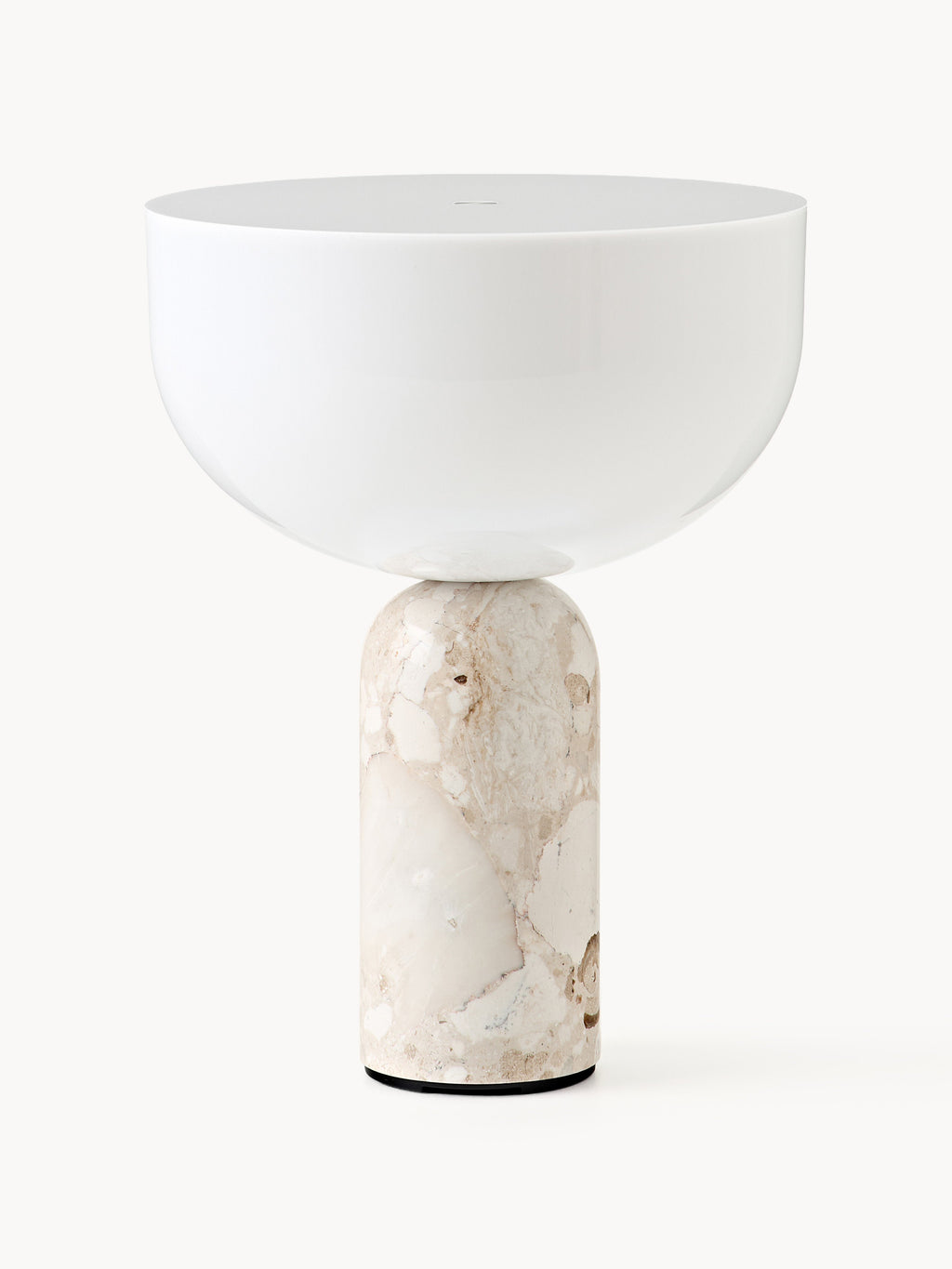 Petite lampe à poser nomade en marbre Gudvar, intensité ajustable - Blanc, marbre beige clair