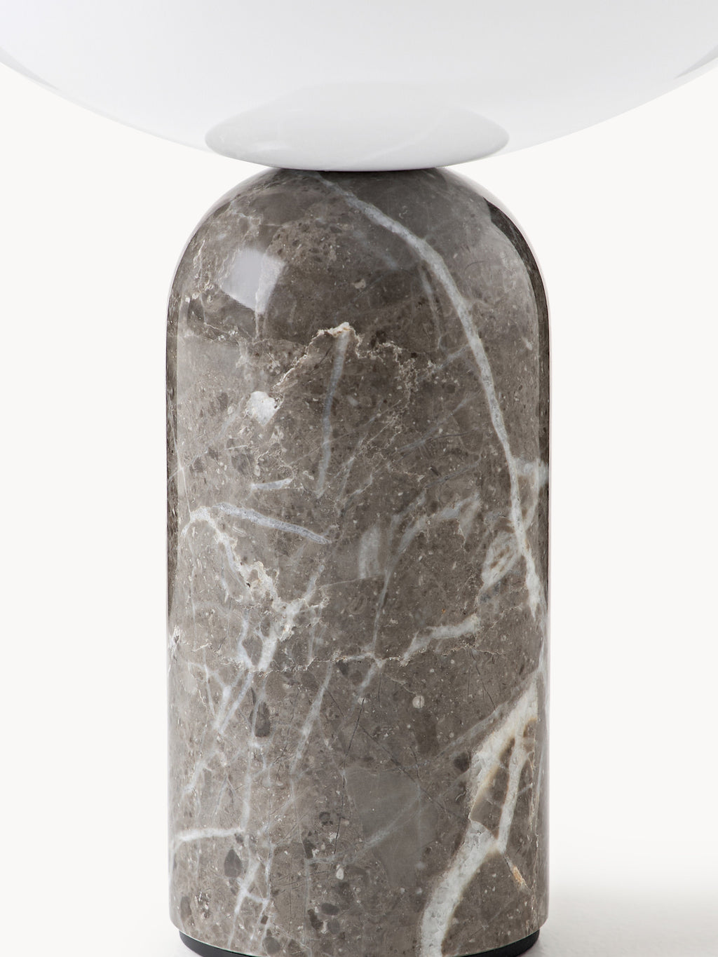 Petite lampe à poser nomade en marbre Gudvar, intensité ajustable - Blanc, marbre taupe