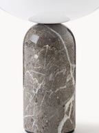 Petite lampe à poser nomade en marbre Gudvar, intensité ajustable - Blanc, marbre taupe
