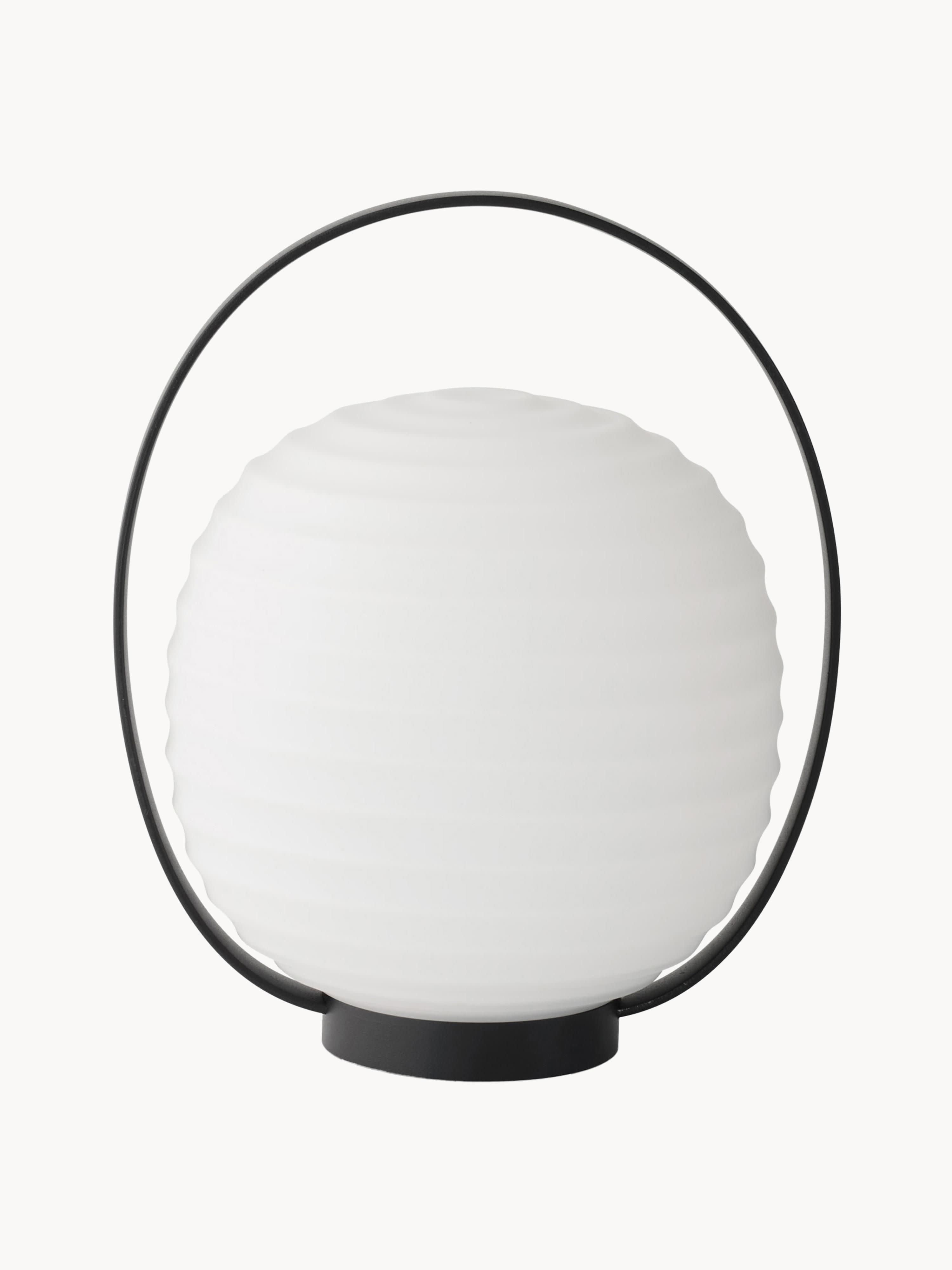 Lampe à poser mobile soufflée bouche Pors, intensité ajustable - Blanc, noir