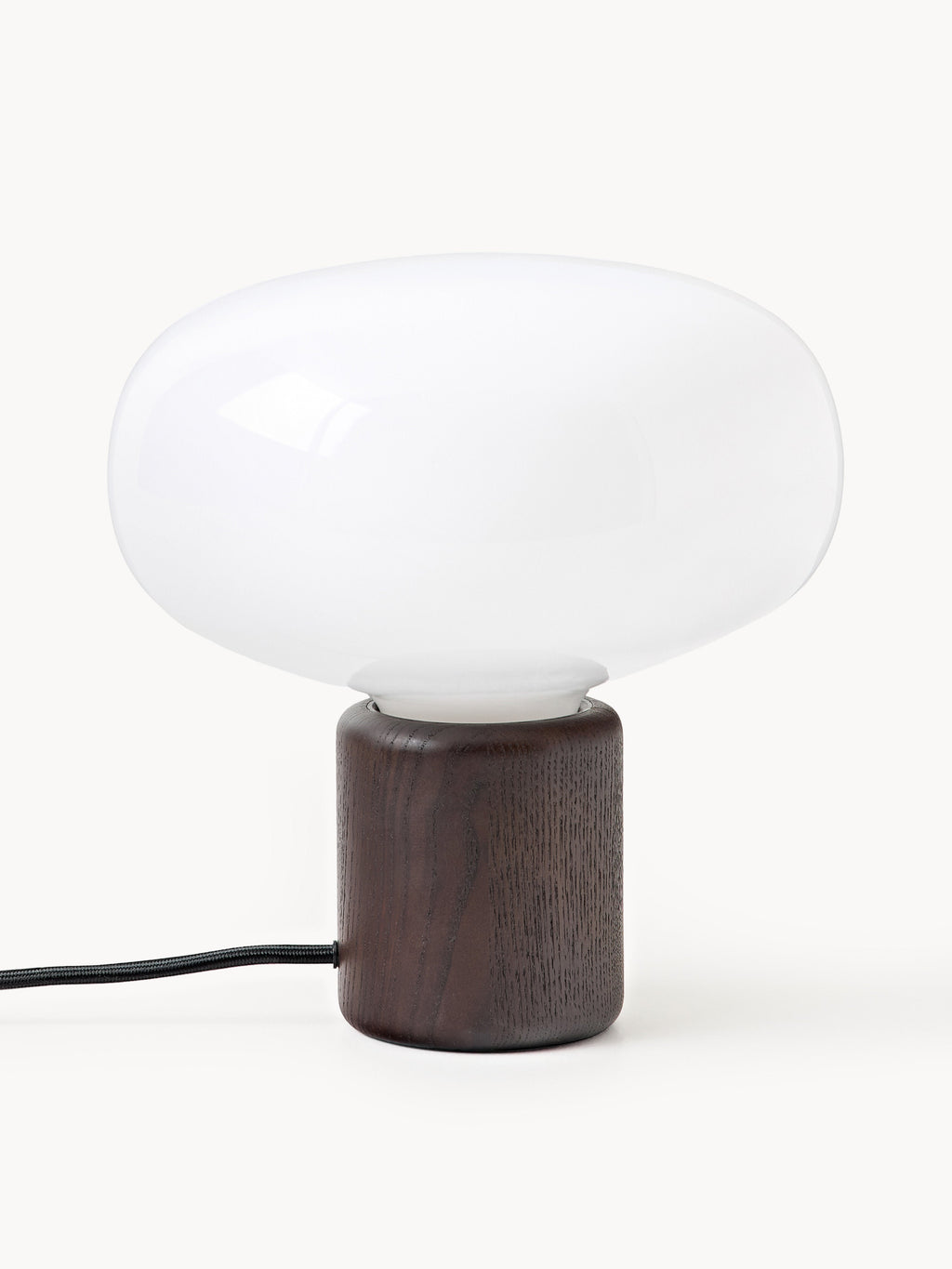 Petite lampe à poser Noble - Blanc, chêne