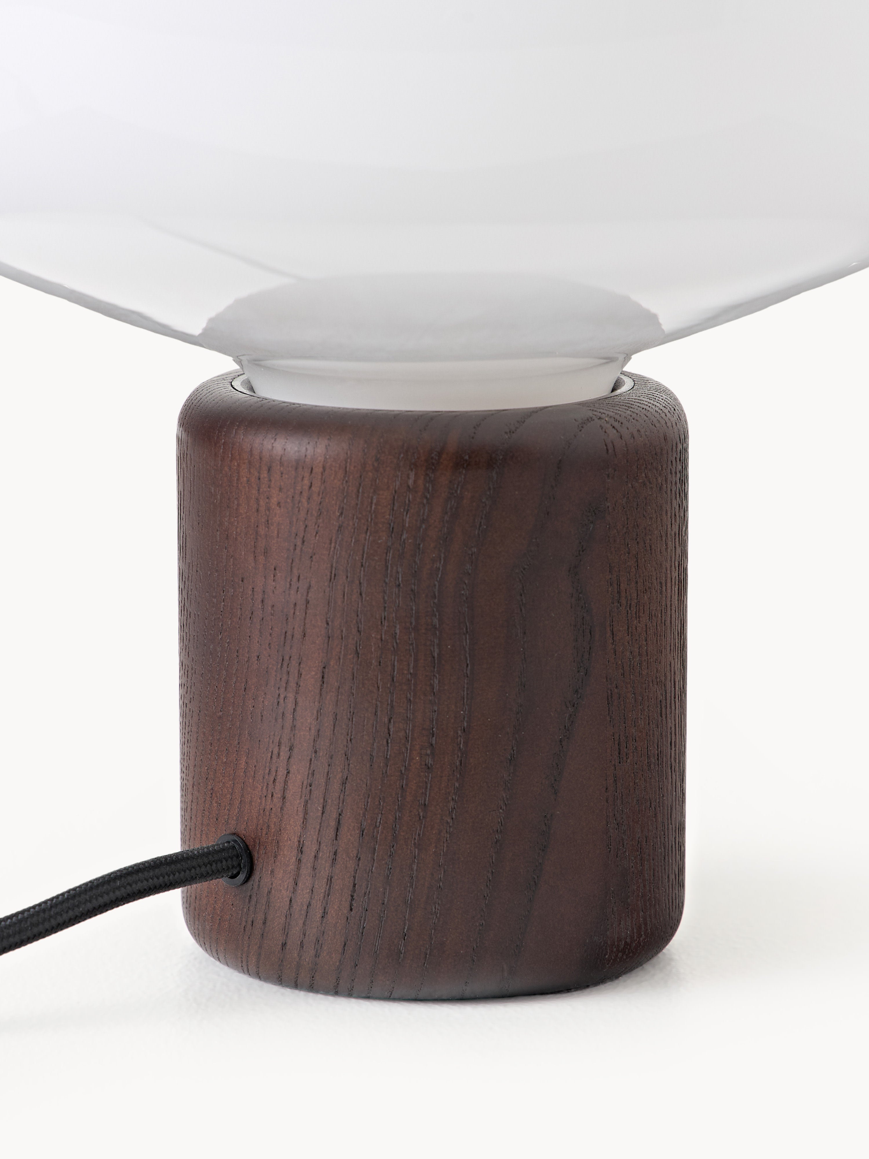 Petite lampe à poser Noble - Blanc, chêne