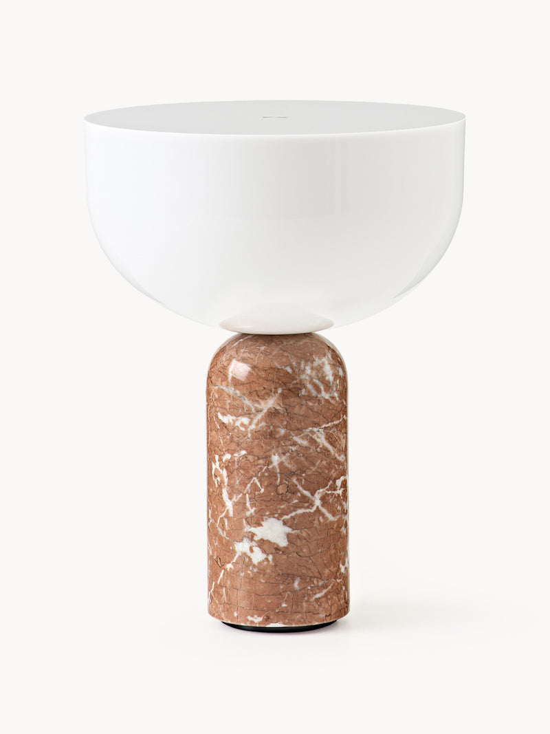 Petite lampe à poser nomade en marbre Gudvar, intensité ajustable - Blanc, marbre terracotta