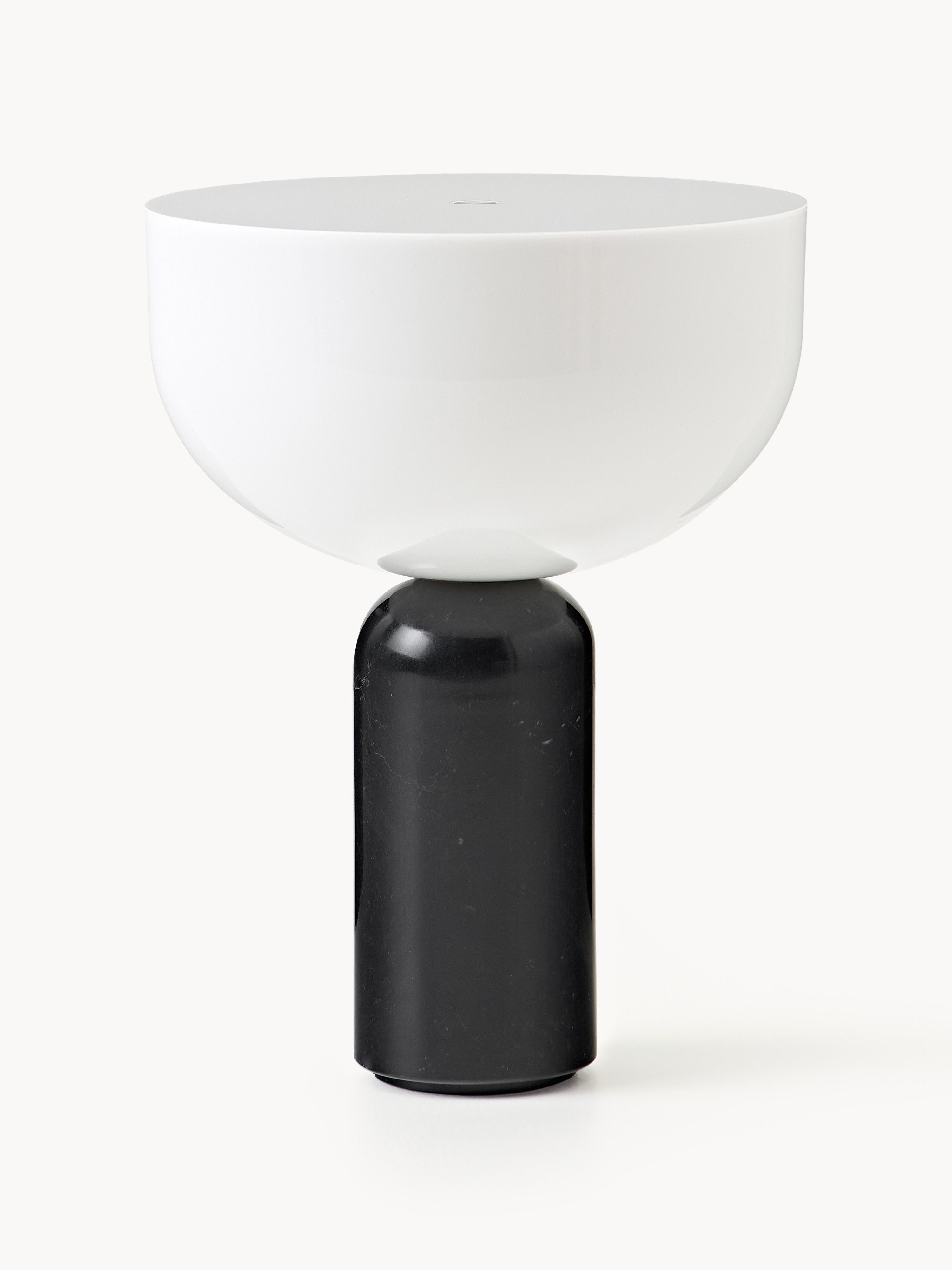 Petite lampe à poser nomade en marbre Gudvar, intensité ajustable - Blanc, marbre noir