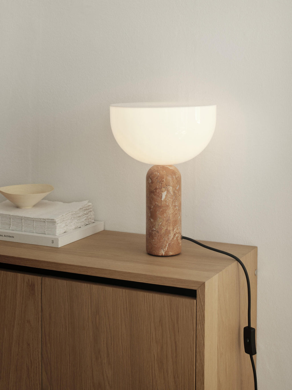 Lampe à poser en marbre Gudvar - Blanc, marbre terracotta